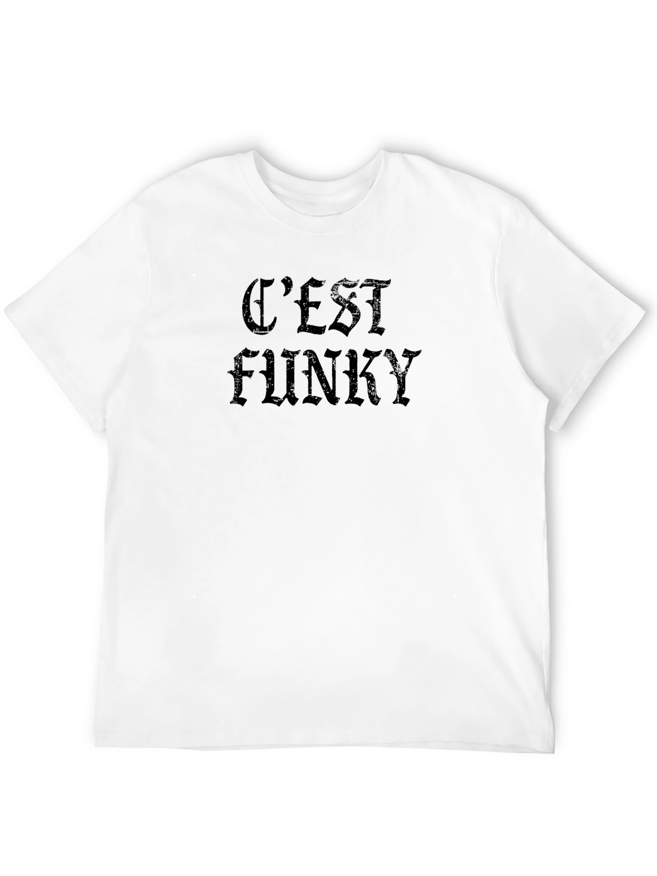 Black C'est Funky Black T-Shirt - Unique Graphic Tee view 12