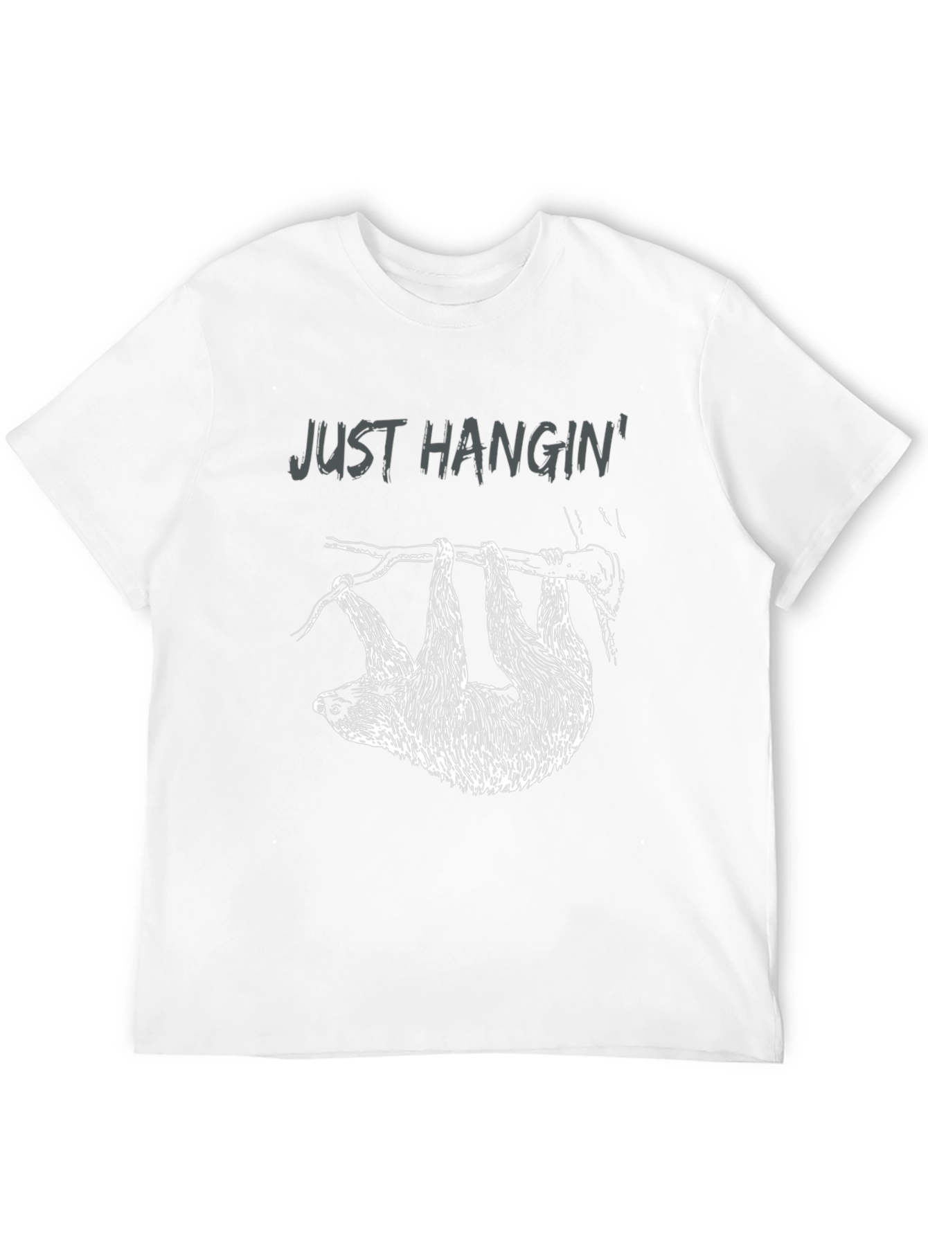 Black Just Hangin' Sloth Graphic T-Shirt view 12