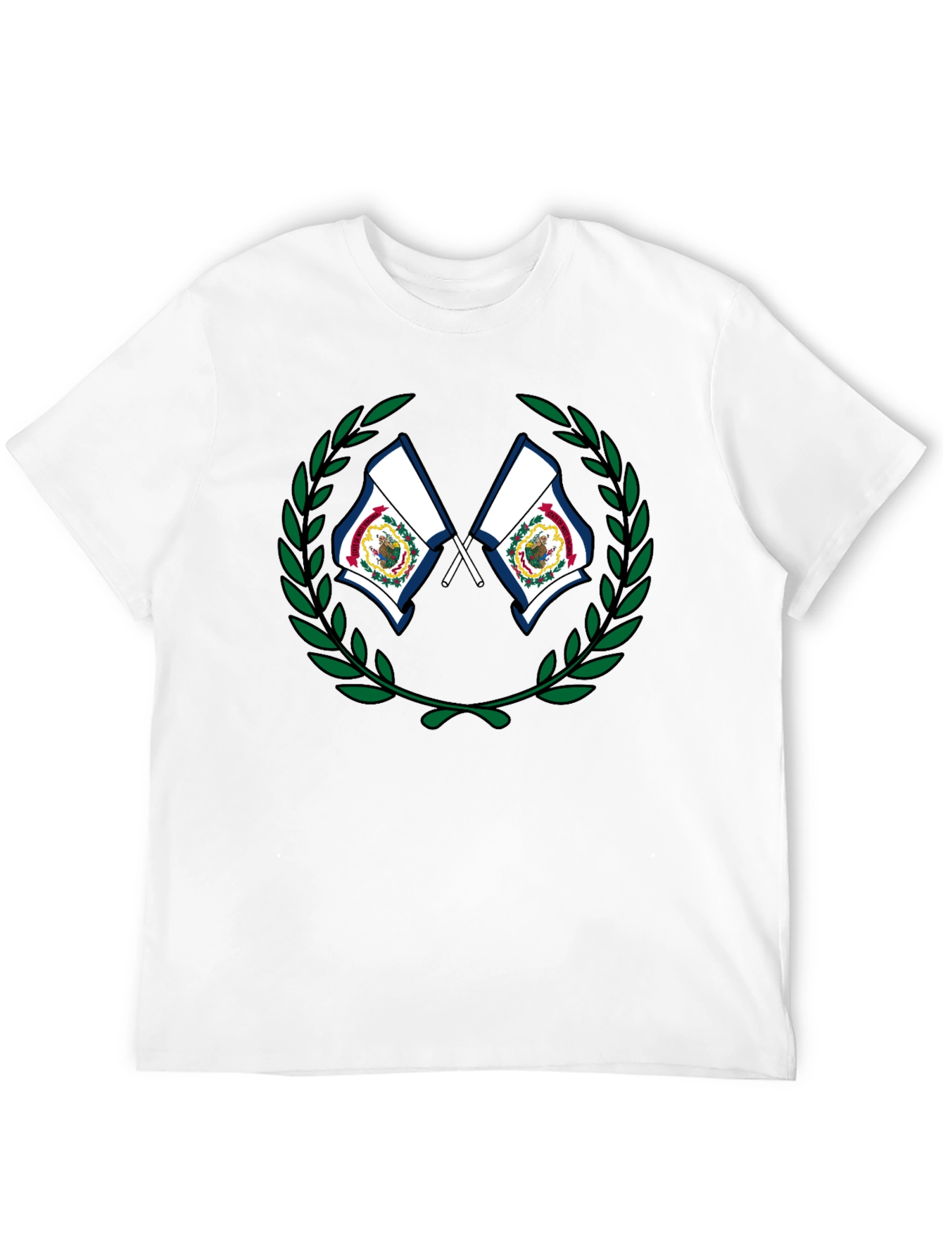 West Virginia Flag Wreath Graphic T-Shirt - 12