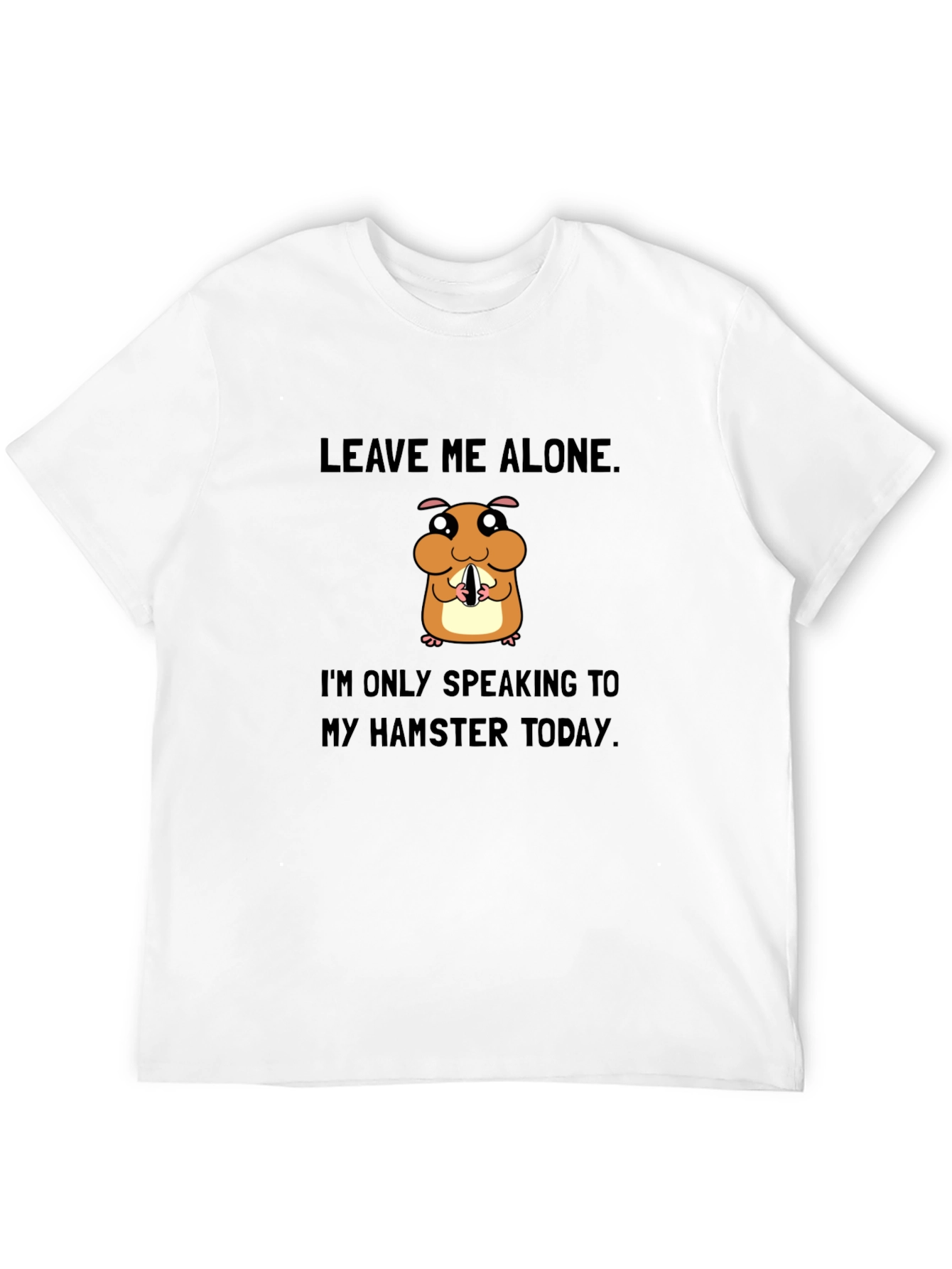 Black Hamster Lover T-Shirt - Leave Me Alone Graphic Tee view 12