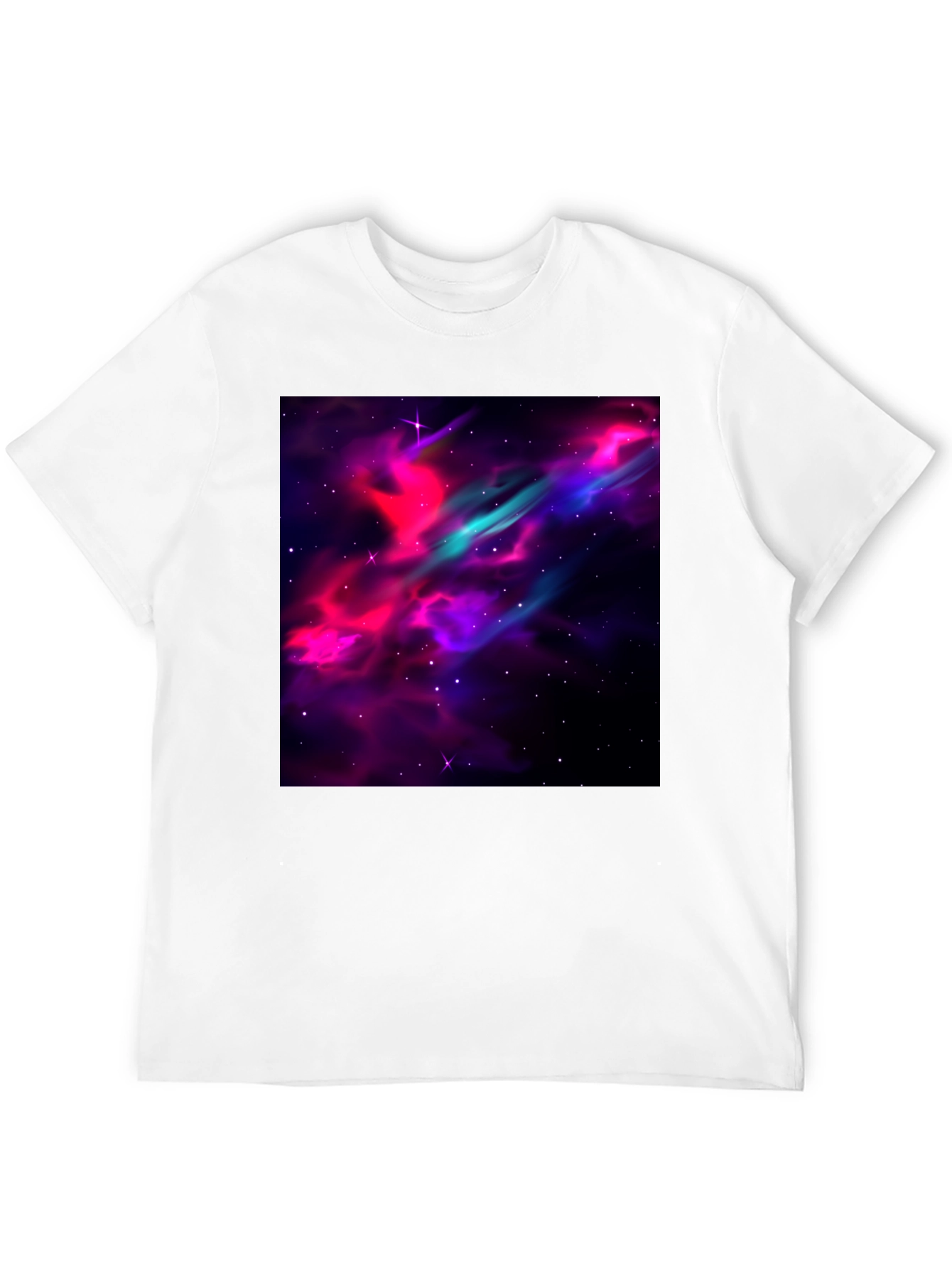 Black Galaxy Print Black T-Shirt - Men's Casual Tee view 12