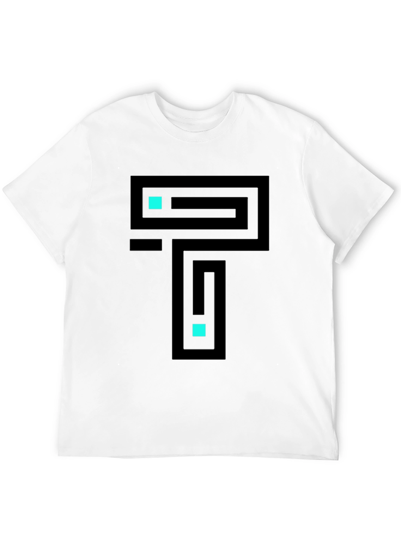 Black Abstract Maze T-Shirt - Casual Cool Graphic Tee view 12