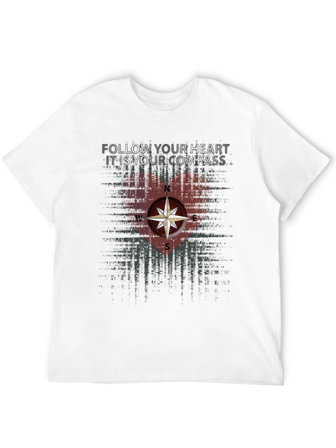 Black Follow Your Heart Compass Graphic Tee view 12