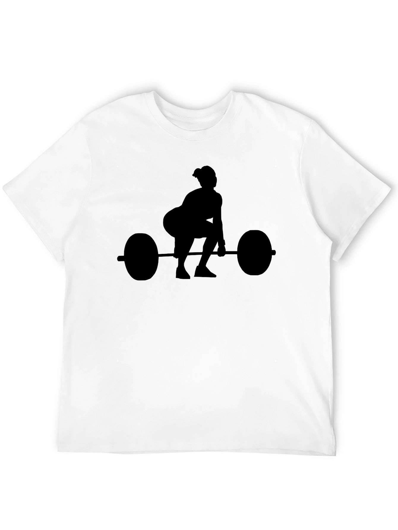 Black Weightlifting Silhouette Black T-Shirt view 12