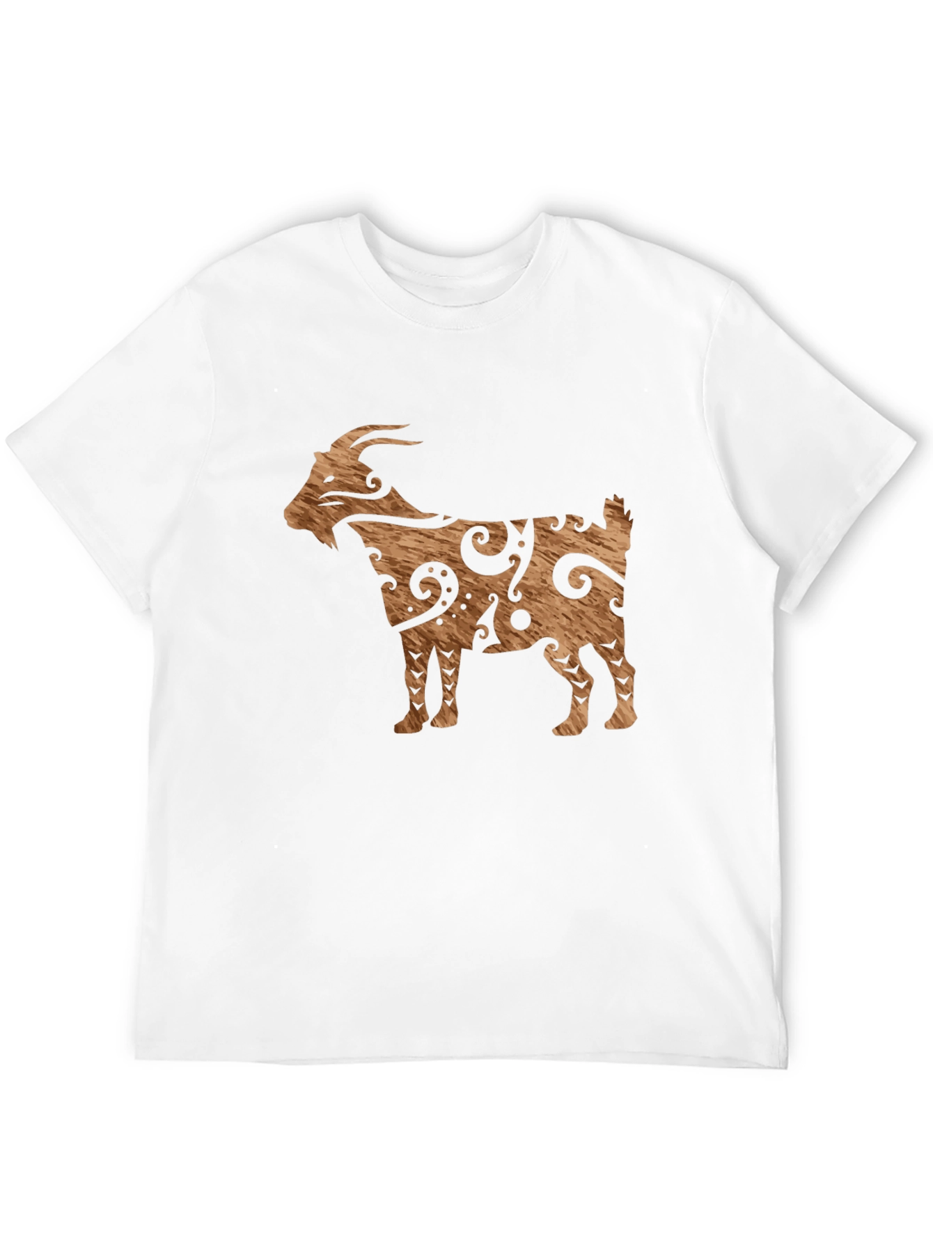 Black Tribal Goat Graphic Tee - Black Cotton Casual view 12