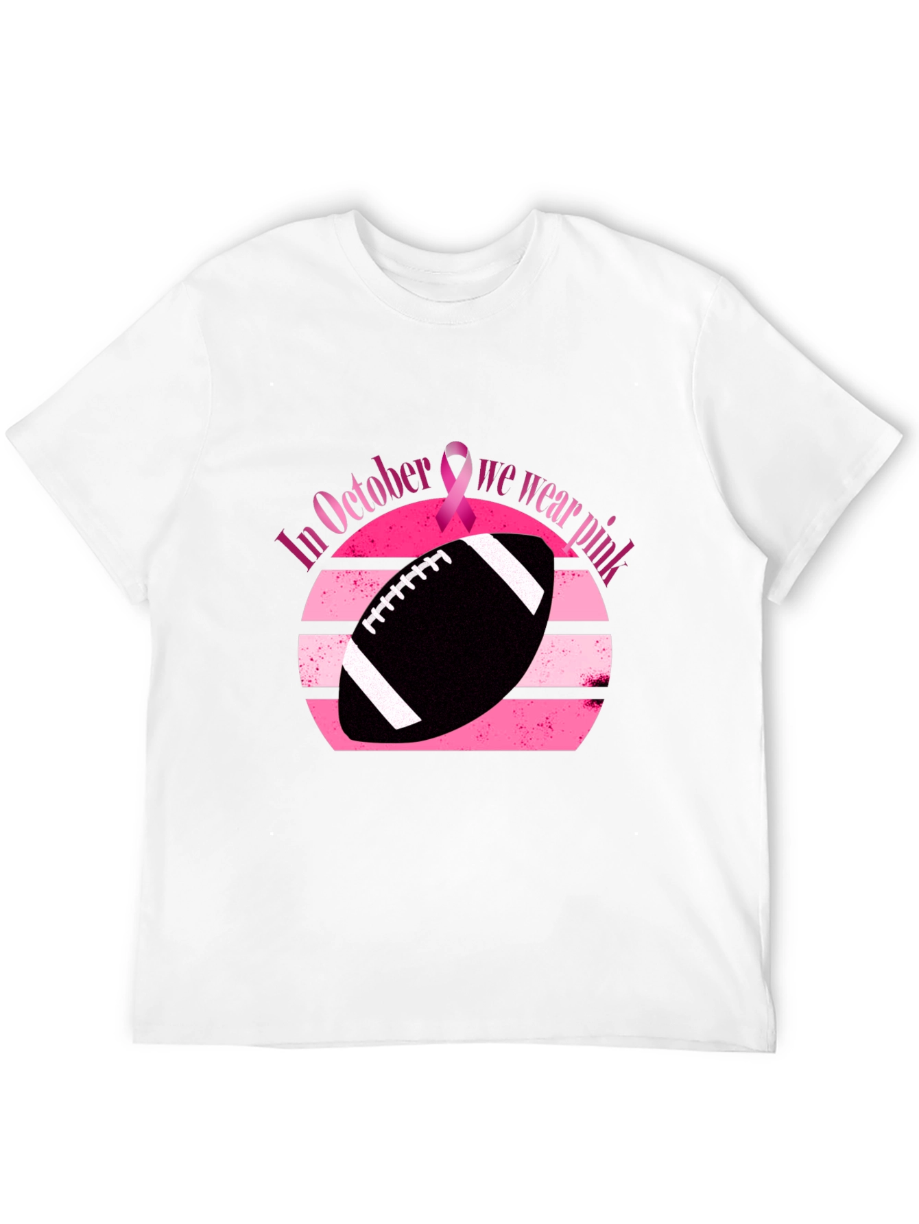 Black October Breast Cancer Awareness Football T-Shirt view 12