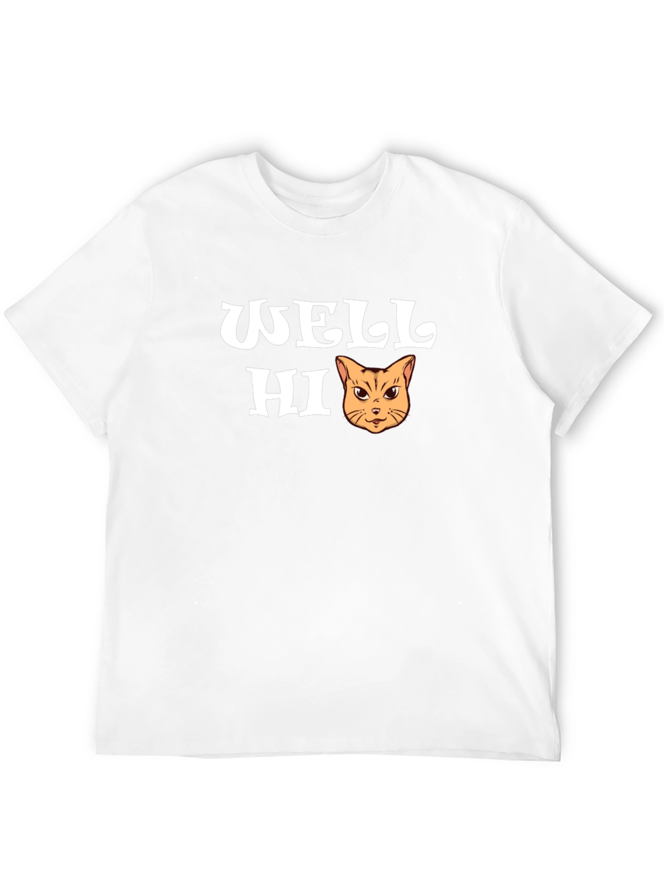 Black Well Hi Funny Cat Graphic T-Shirt view 12