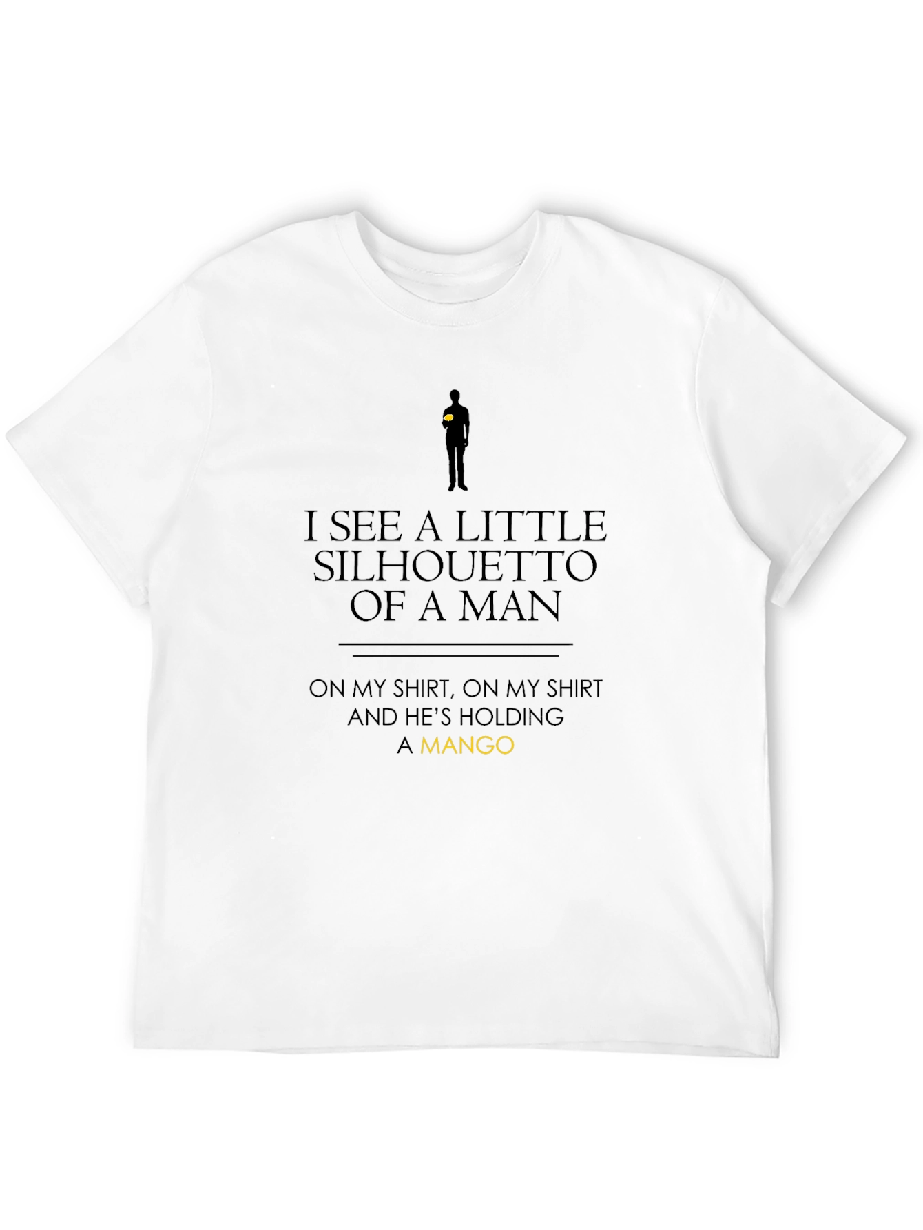 Black Silhouette of a Man Holding Mango Black T-Shirt view 12