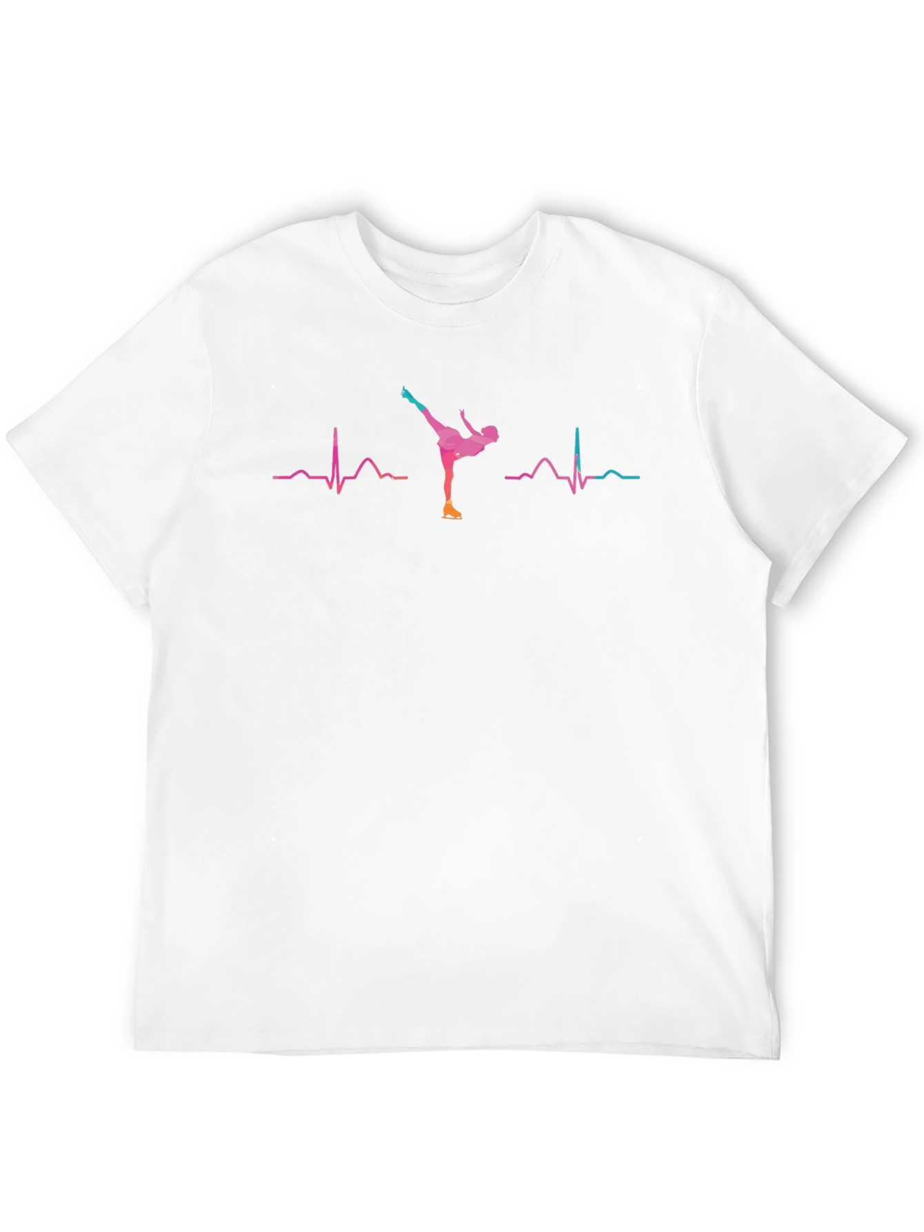 Black Ice Skating Heartbeat T-Shirt - Black view 12