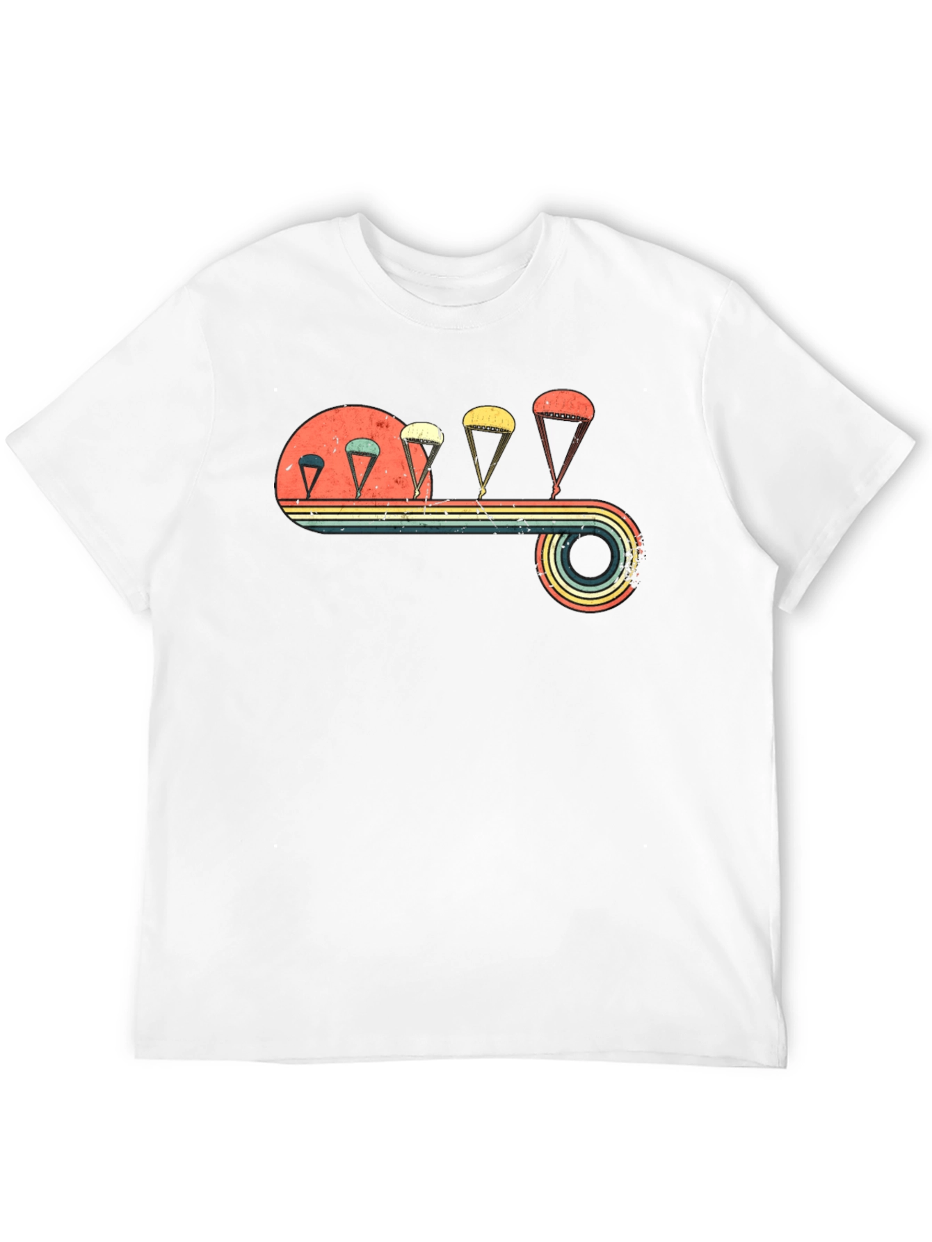 Black Vintage Parachute T-Shirt - Retro Skydiving Design view 12