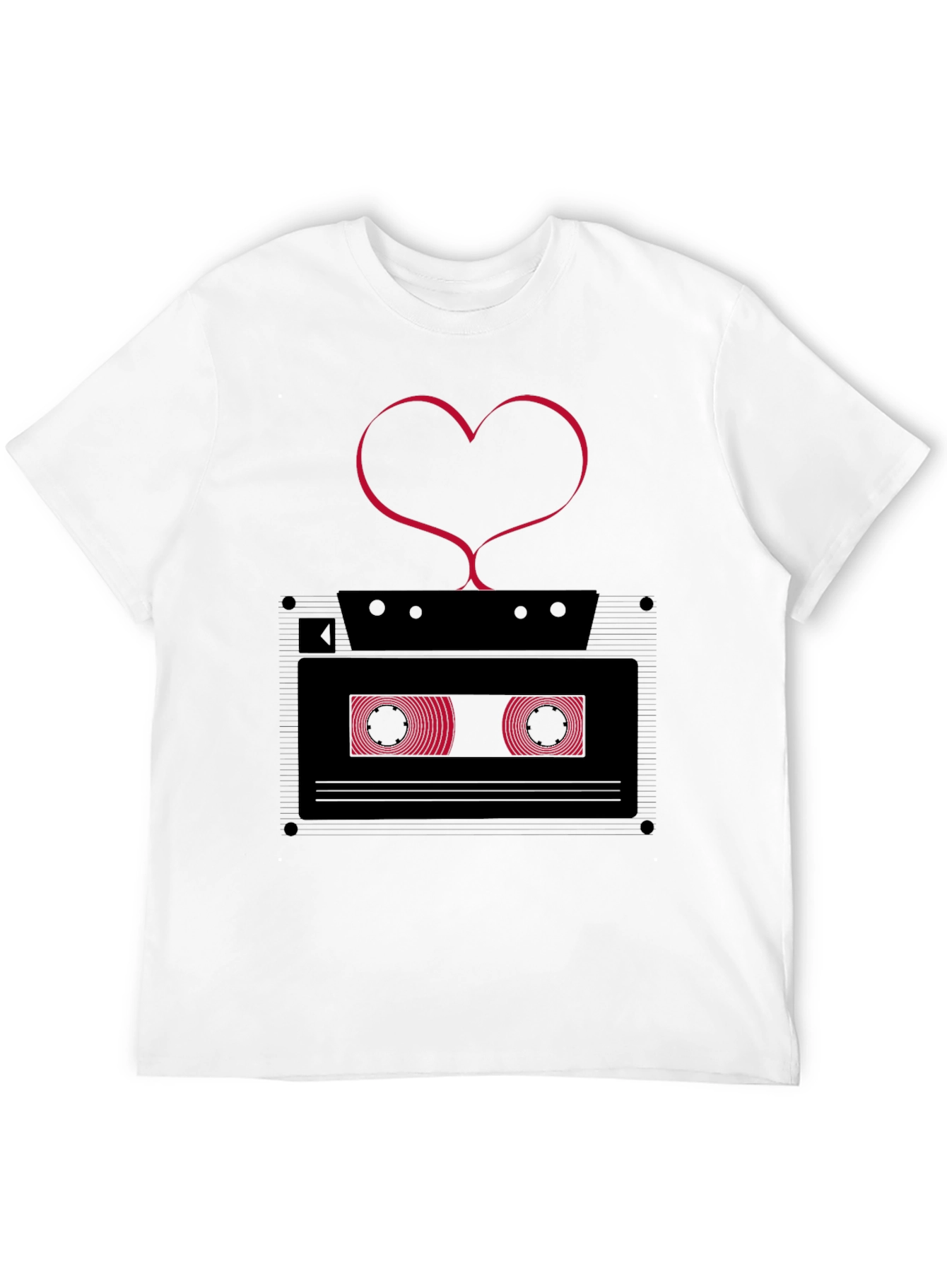 Black Retro Love Cassette Tape Graphic Tee - Men's Black T-Shirt view 12