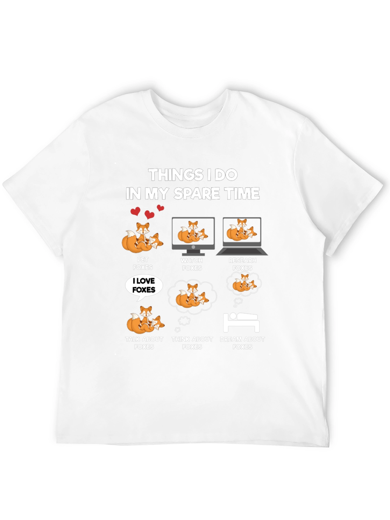 Black Funny Fox Lover T-Shirt - Spare Time Activities view 12