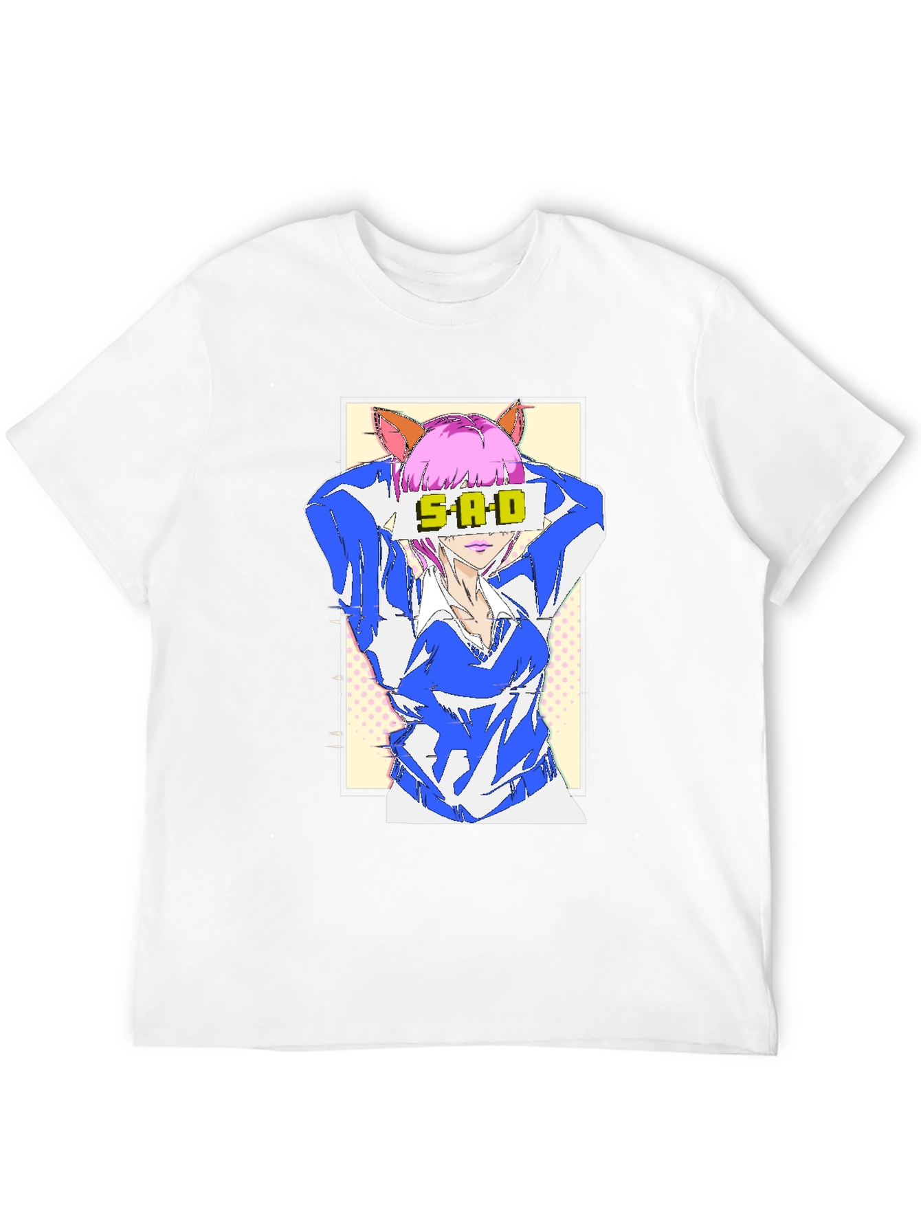 Black Anime SAD T-Shirt - Unisex Graphic Tee view 12