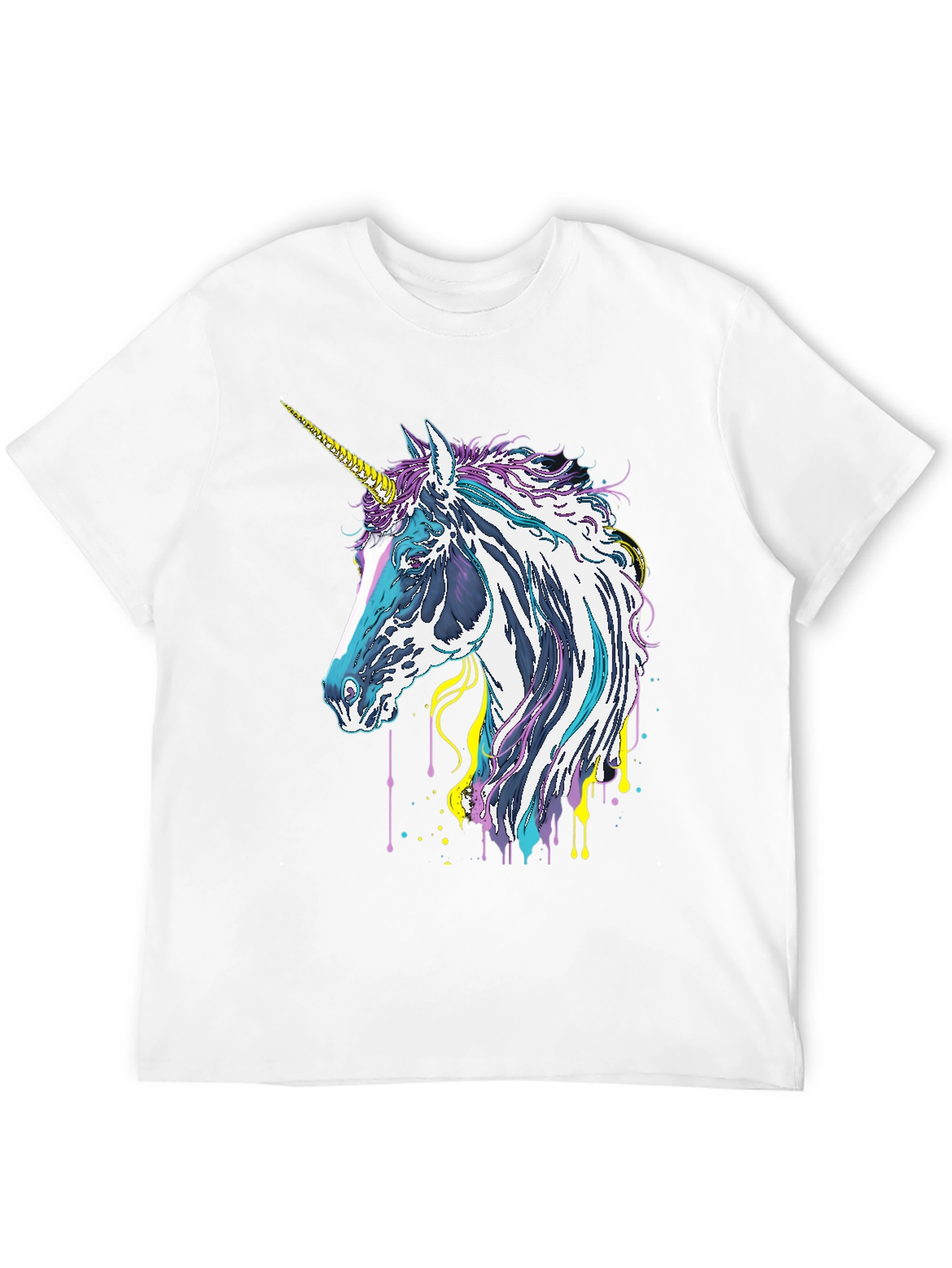 Black Unicorn Graphic Tee - Black Cotton Casual Shirt view 12