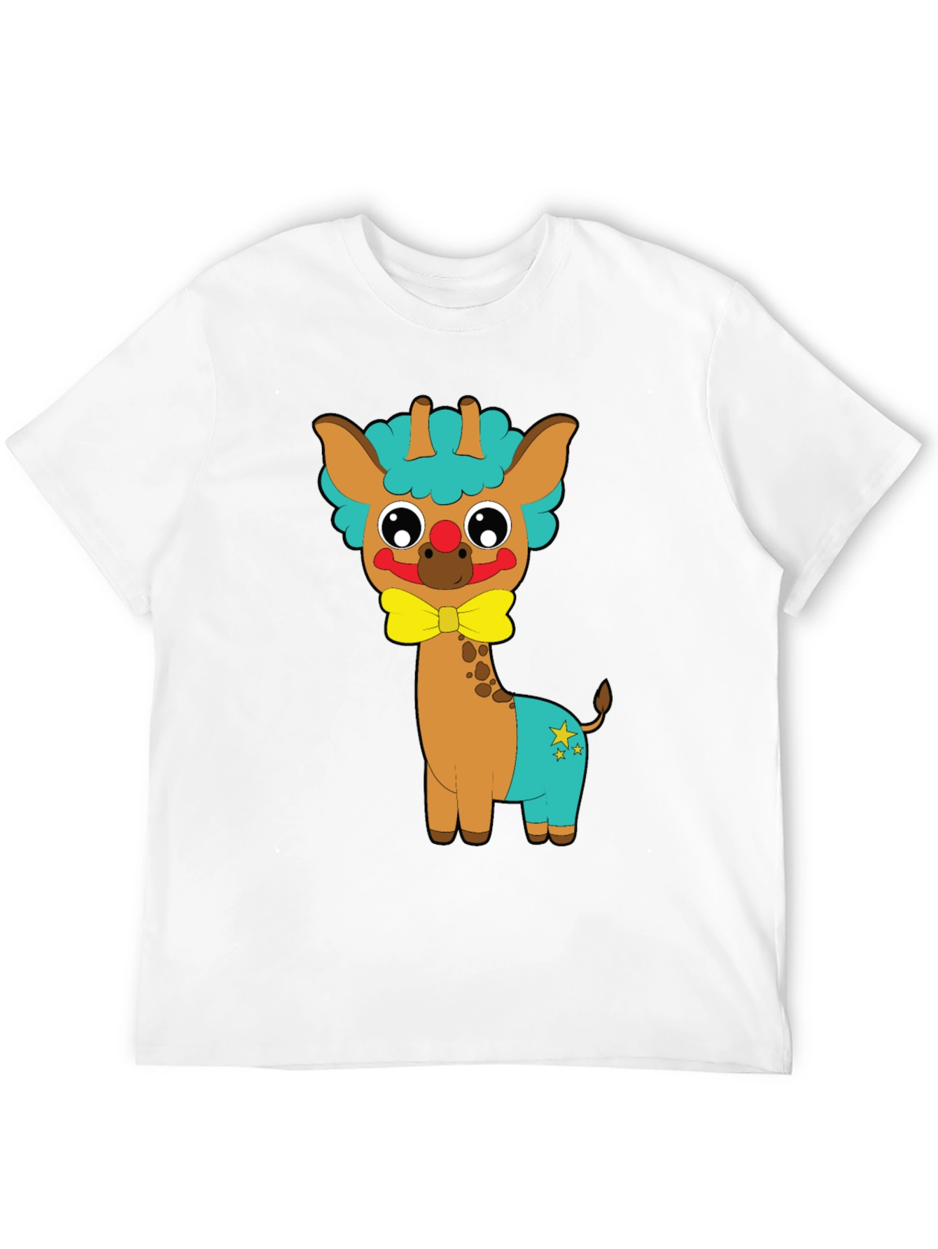 Black Cute Giraffe Clown Graphic Tee view 12