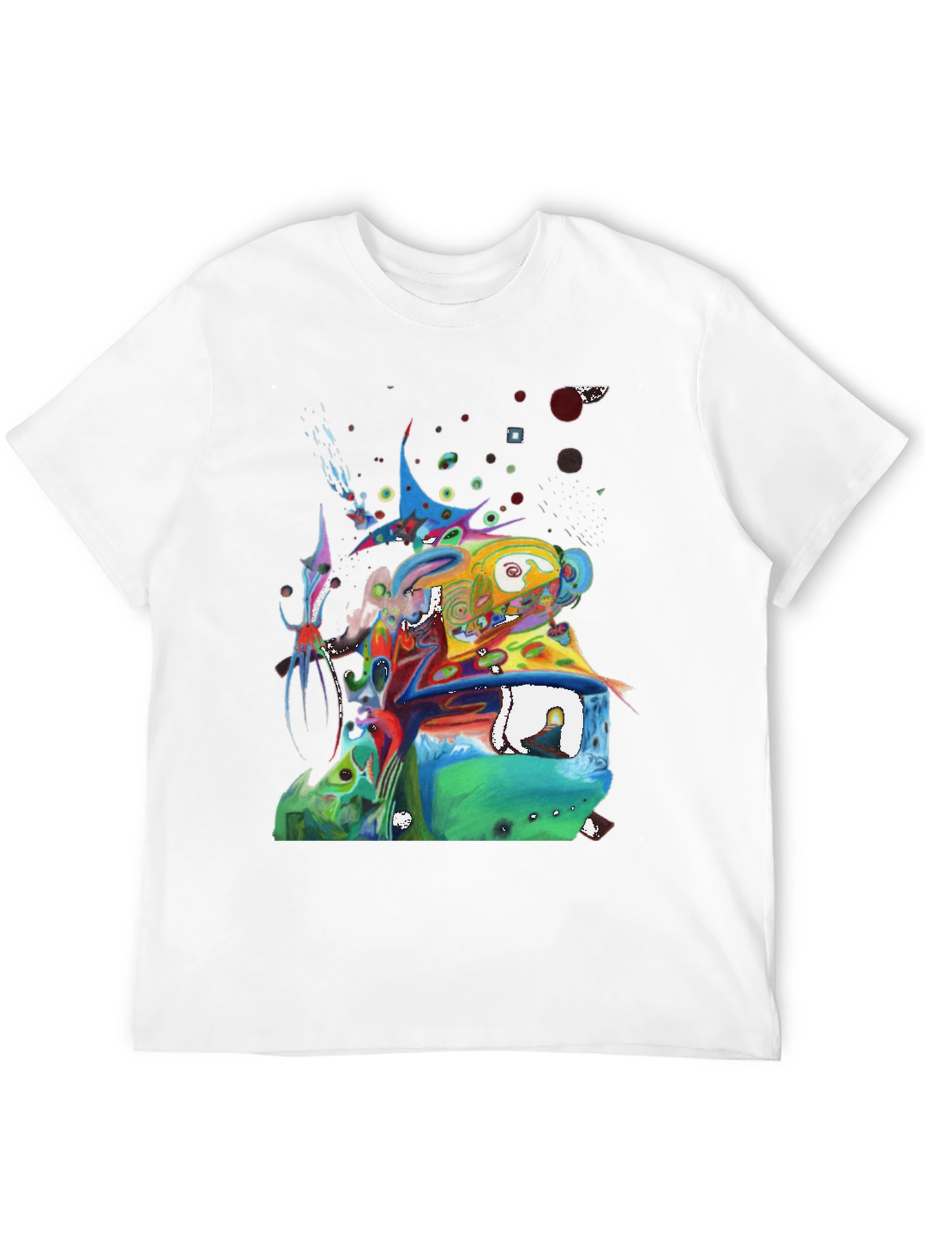 Black Abstract Art Graphic Tee - Men's Black T-Shirt view 12