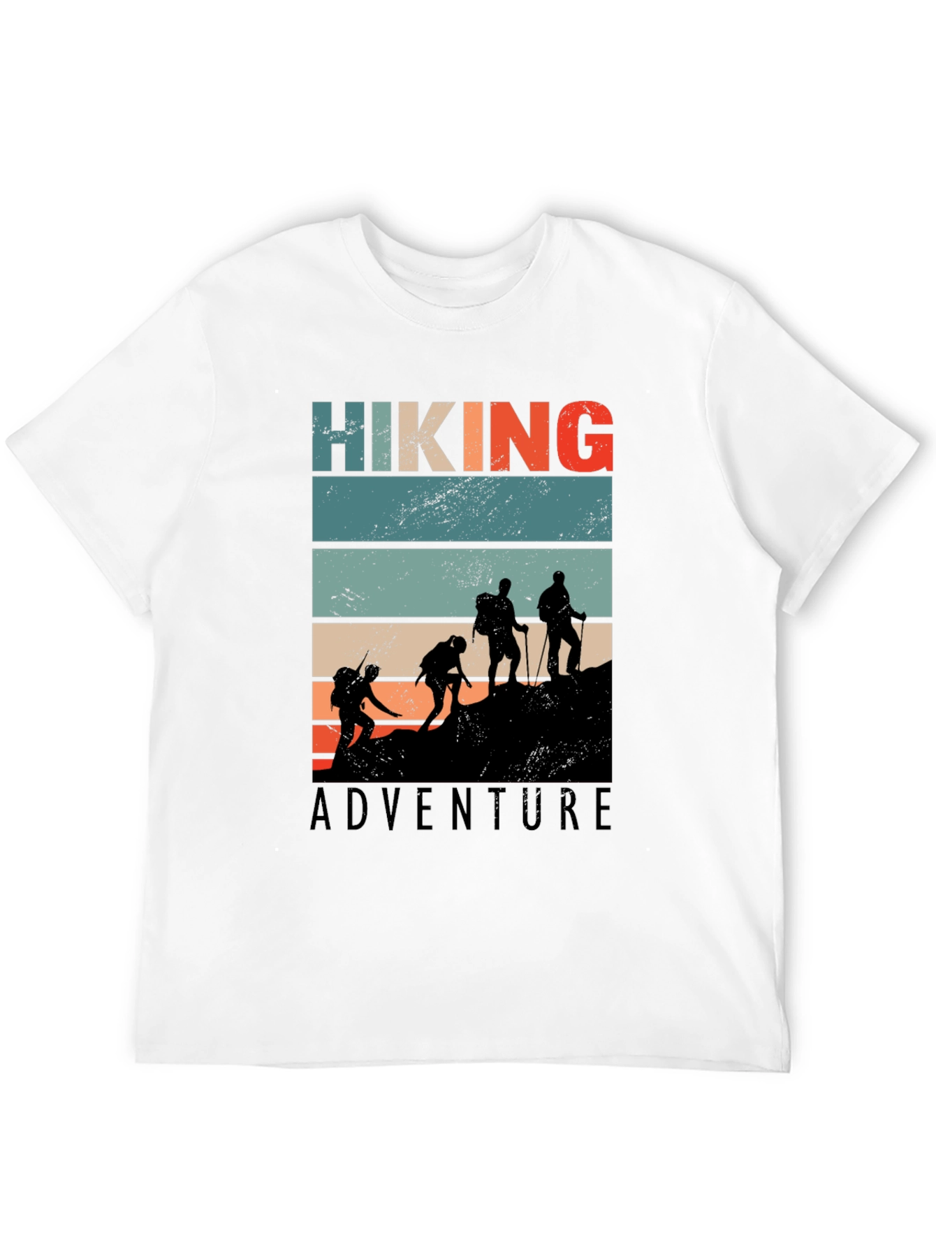Black Hiking Adventure Graphic Tee - Retro Style view 12