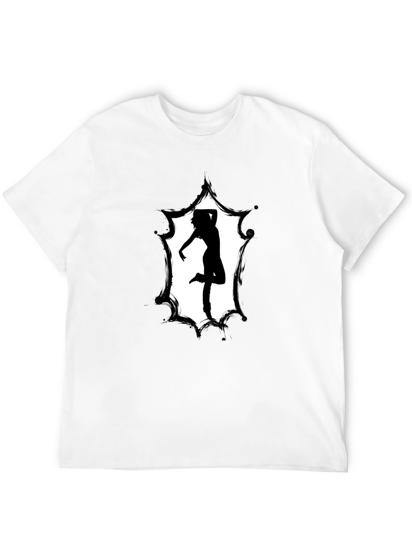 Black Silhouette Dancer Graphic Tee - Modern Black T-Shirt view 12