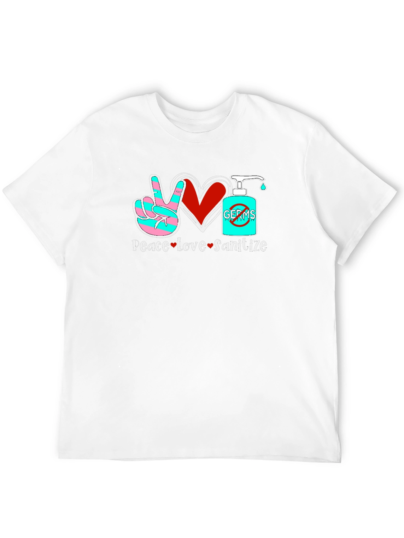 Black Peace Love Sanitize Graphic T-Shirt view 12