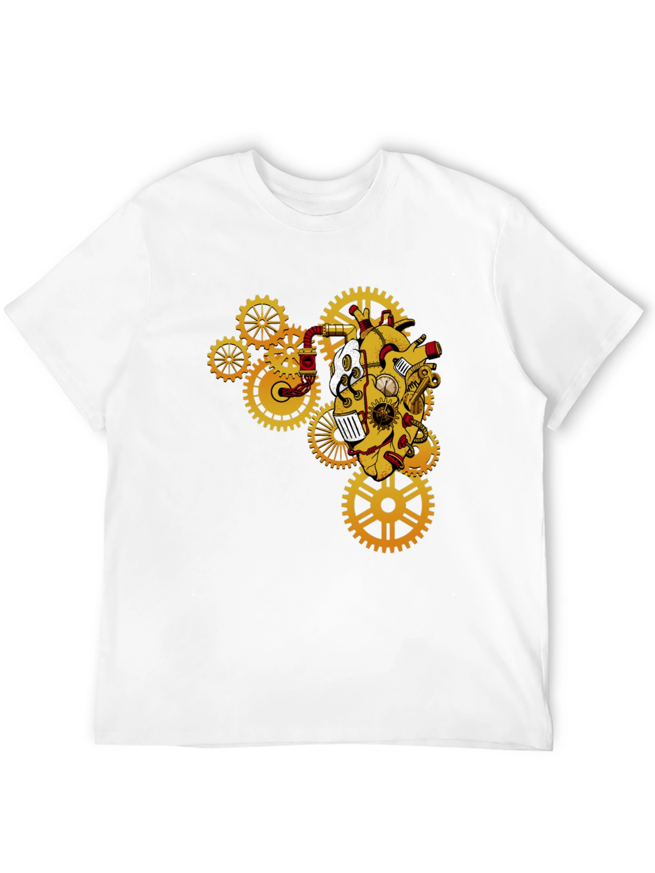 Black Steampunk Heart Gear T-Shirt view 12