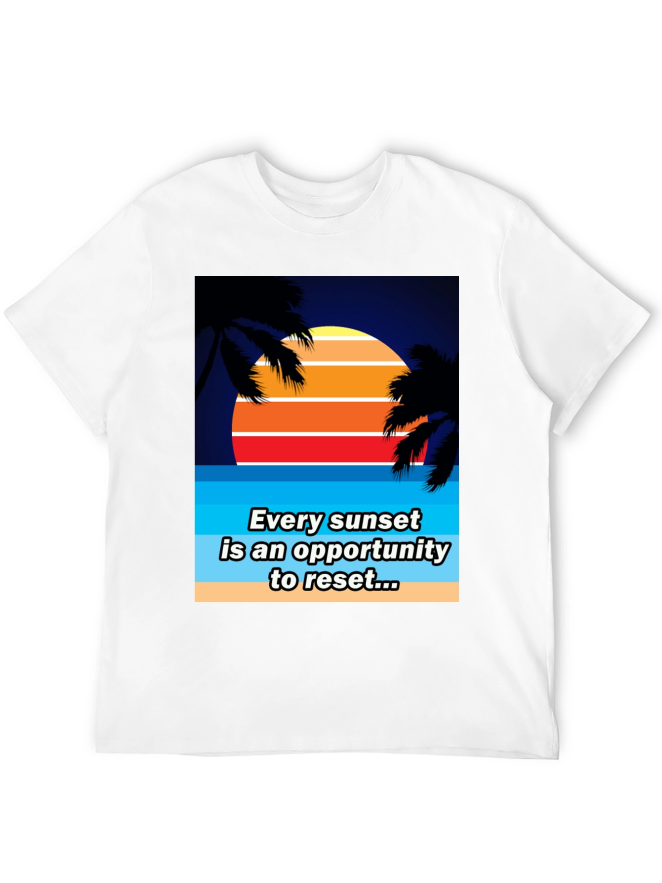 Black Sunset Reset Graphic Tee - Beach Vibes view 12