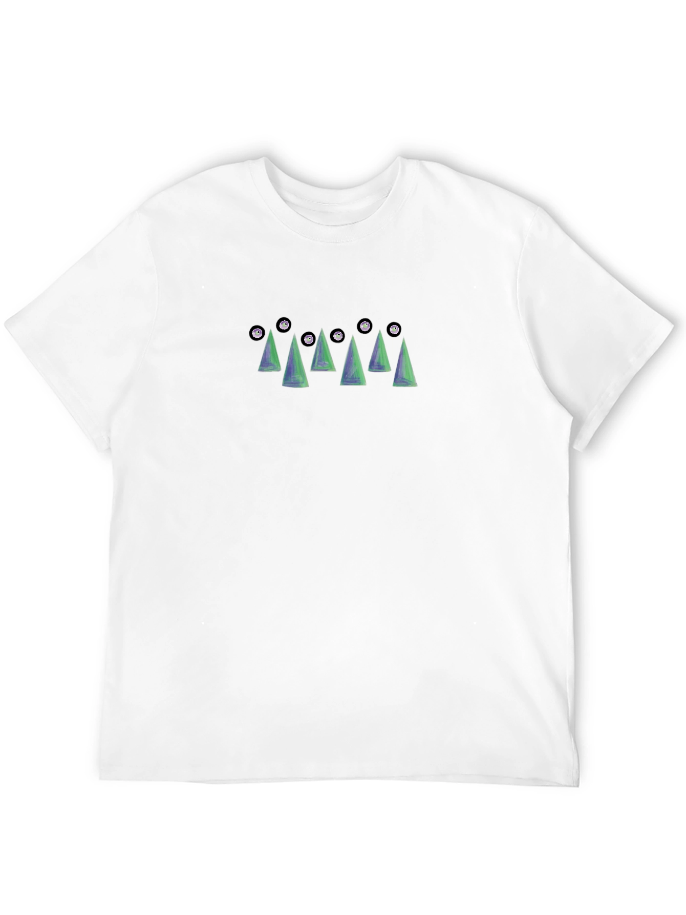 Black Geometric Tree T-Shirt - Abstract Design view 12