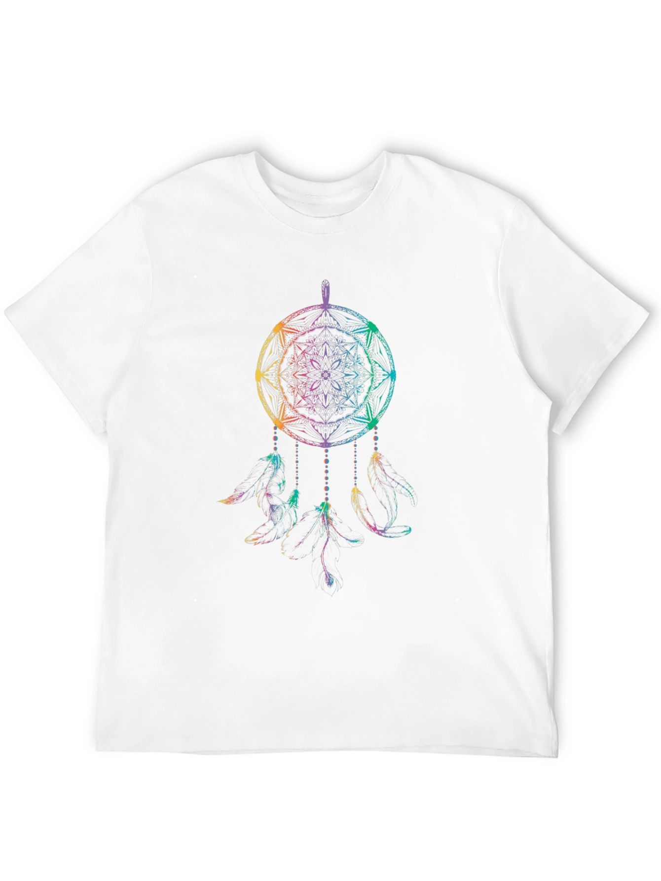 Black Rainbow Dreamcatcher Graphic Tee - Men's Black T-Shirt view 12
