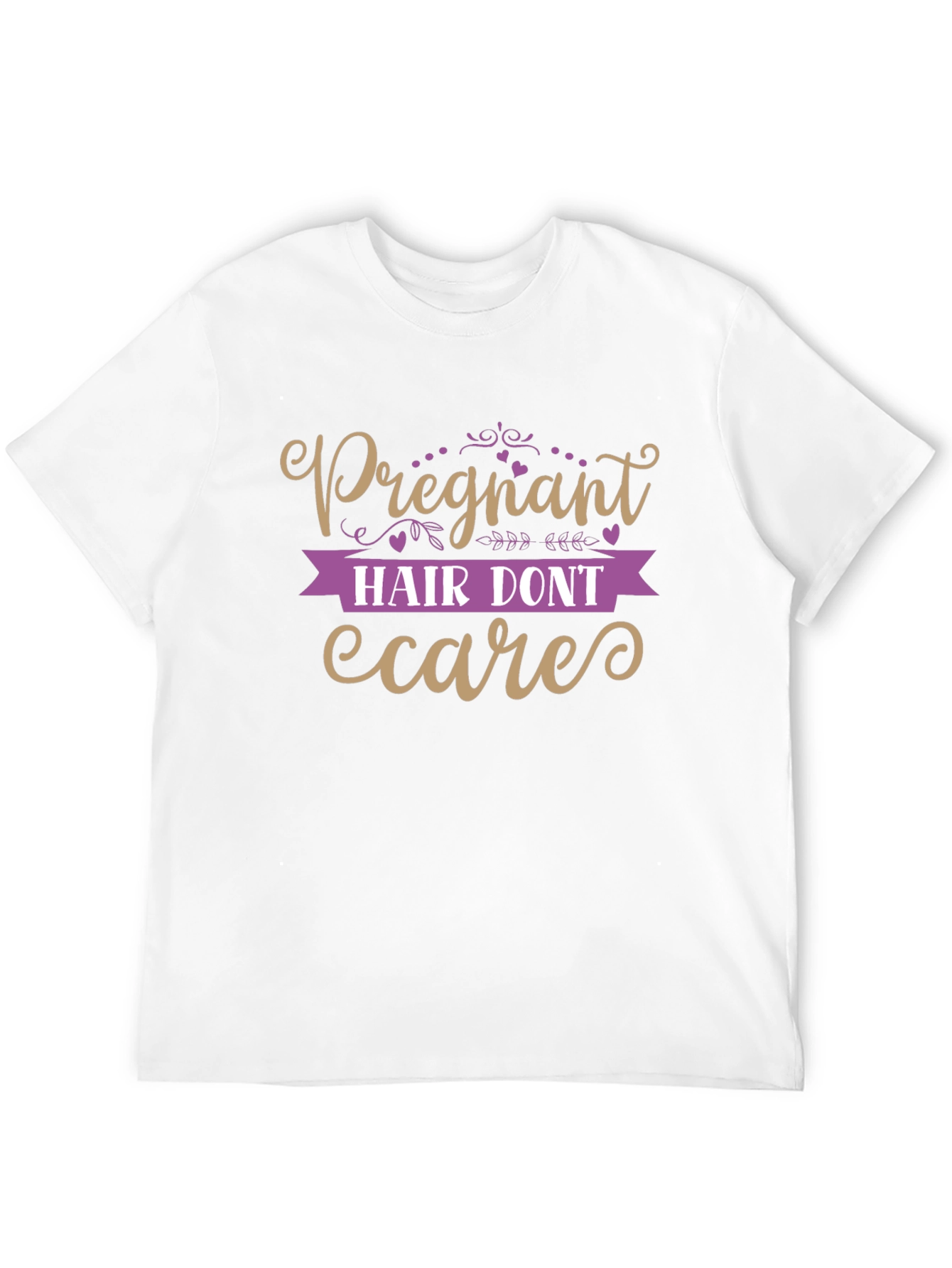 Black Pregnant Hair Don't Care T-Shirt view 12