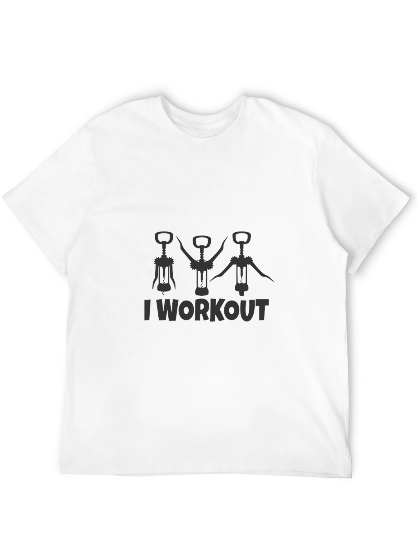 Black I Workout Wine Opener T-Shirt view 12