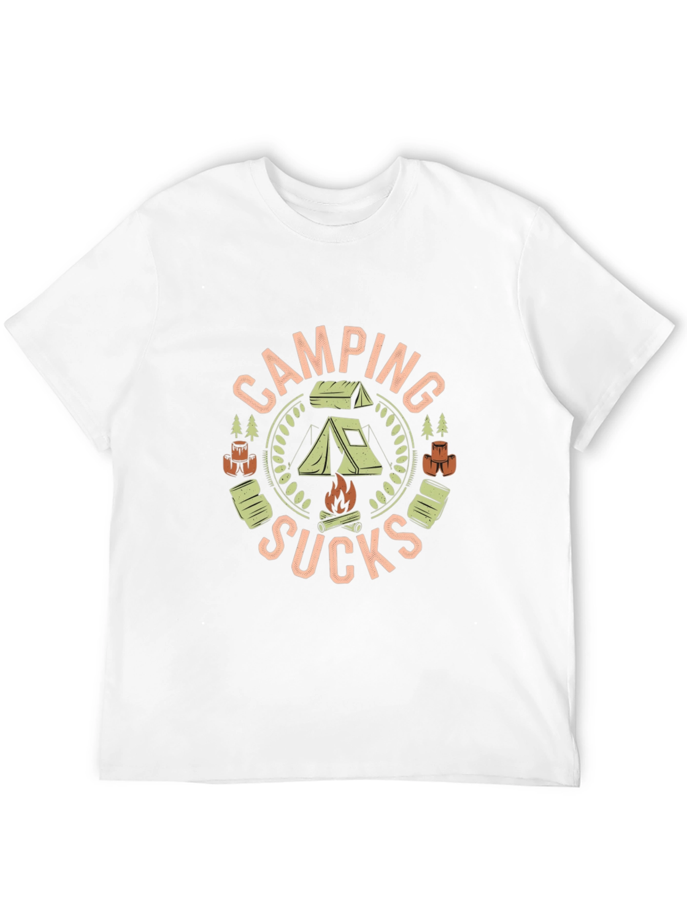 Black Camping Sucks Graphic Tee - Black Novelty T-Shirt view 12