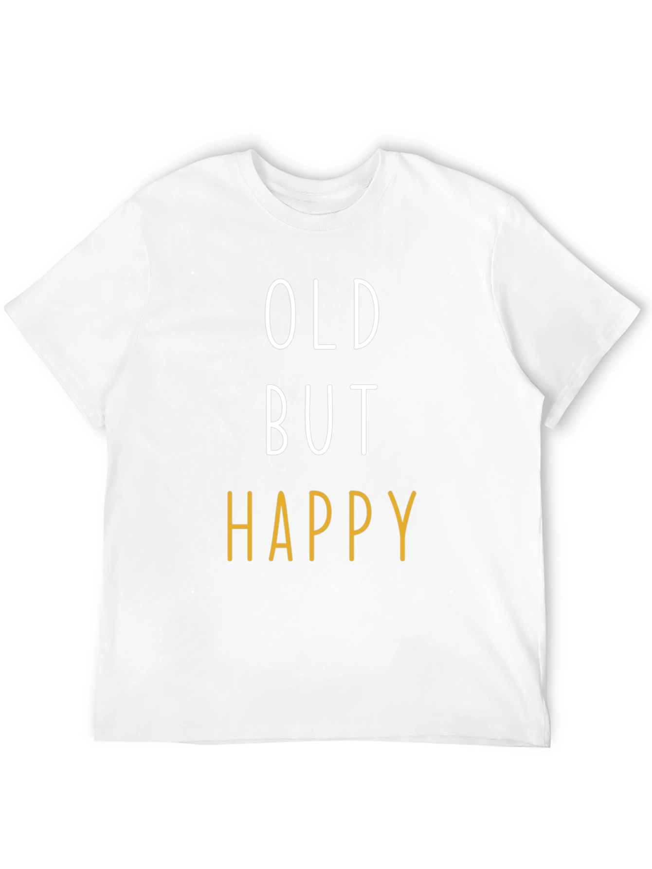 Black Funny "Old But Happy" Graphic T-Shirt view 12