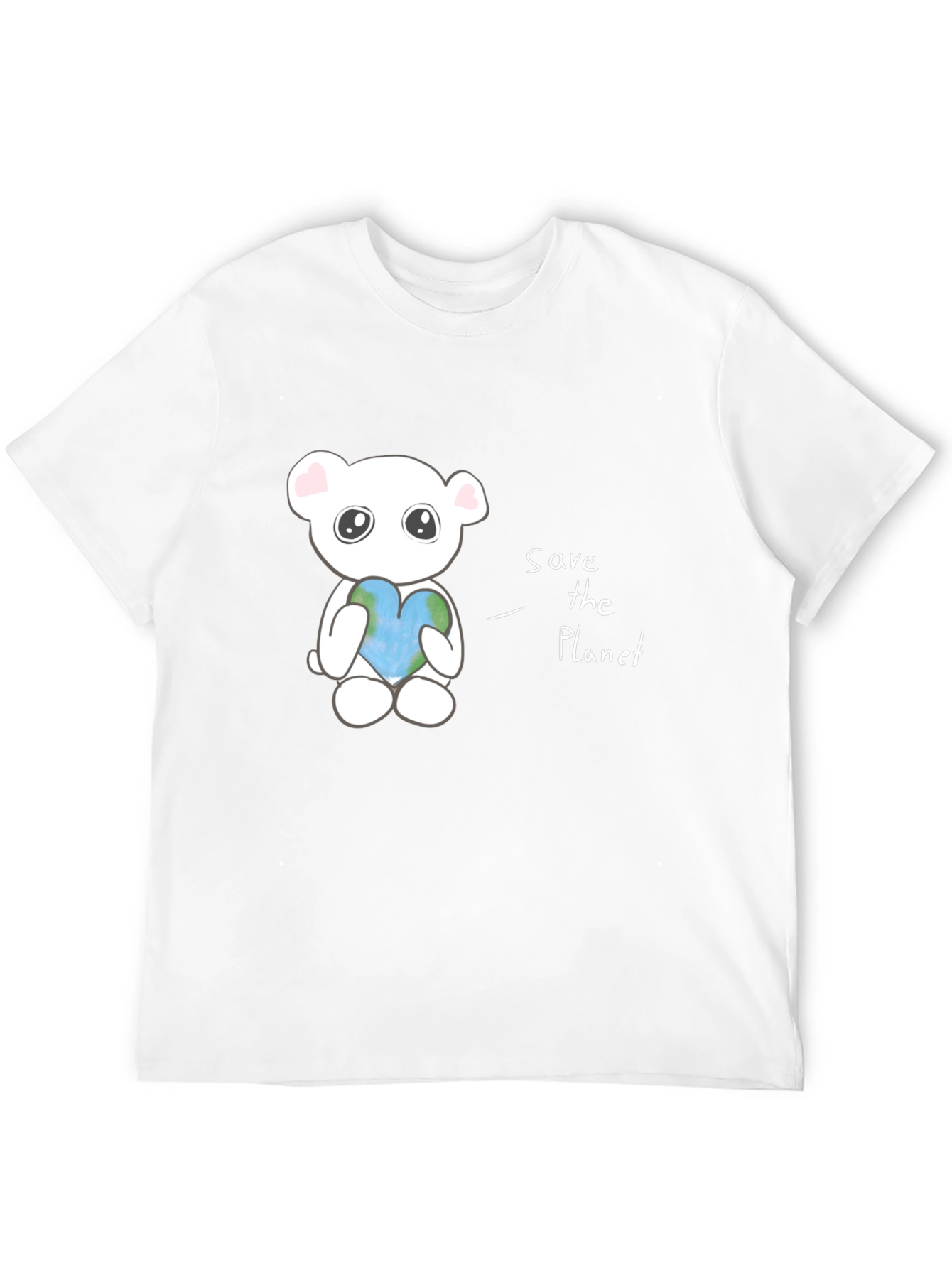 Black Save the Planet Bear T-Shirt - Black, Eco-Friendly Design view 12