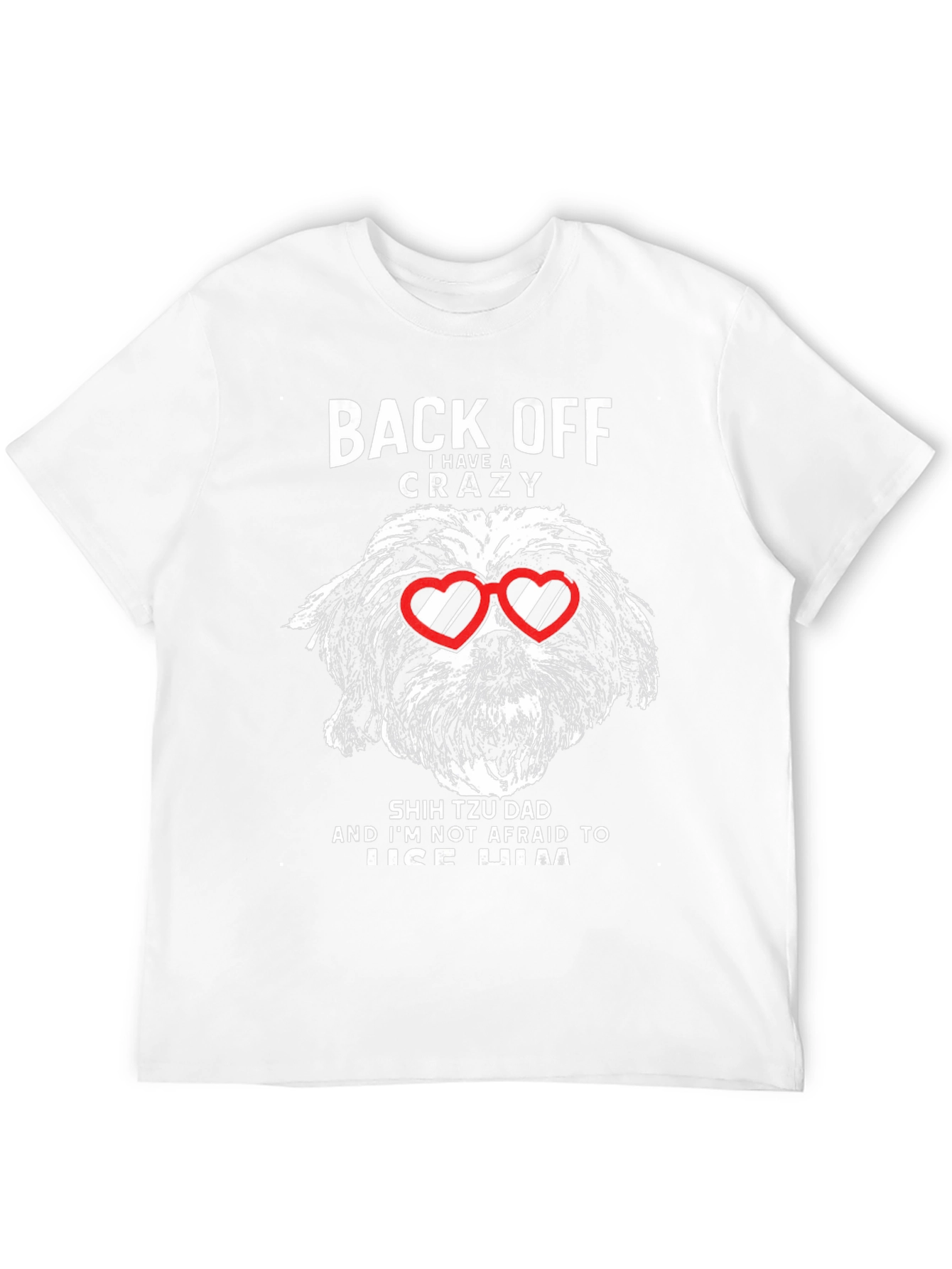 Black Crazy Shih Tzu Dad Graphic T-Shirt view 12