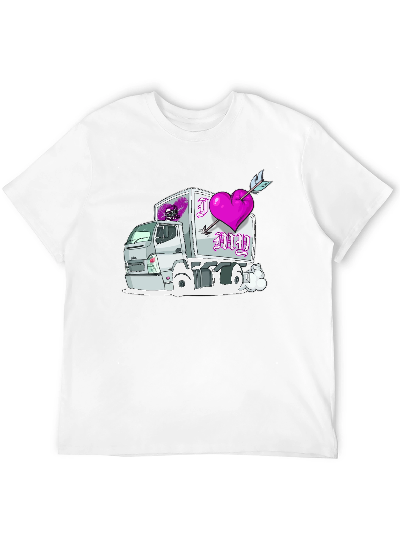 Black I Heart My Truck T-Shirt Black Cotton Graphic Tee view 12