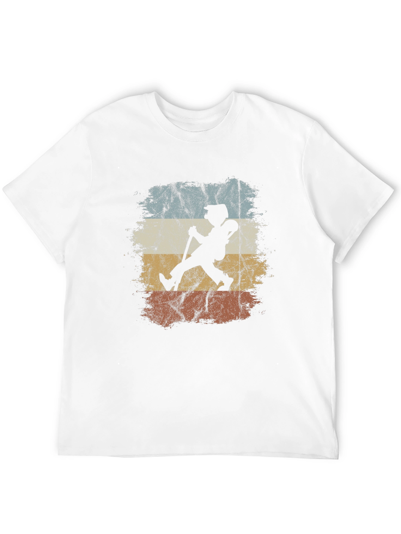 Black Retro Hiker Graphic Tee - Vintage Style Men's T-Shirt view 12