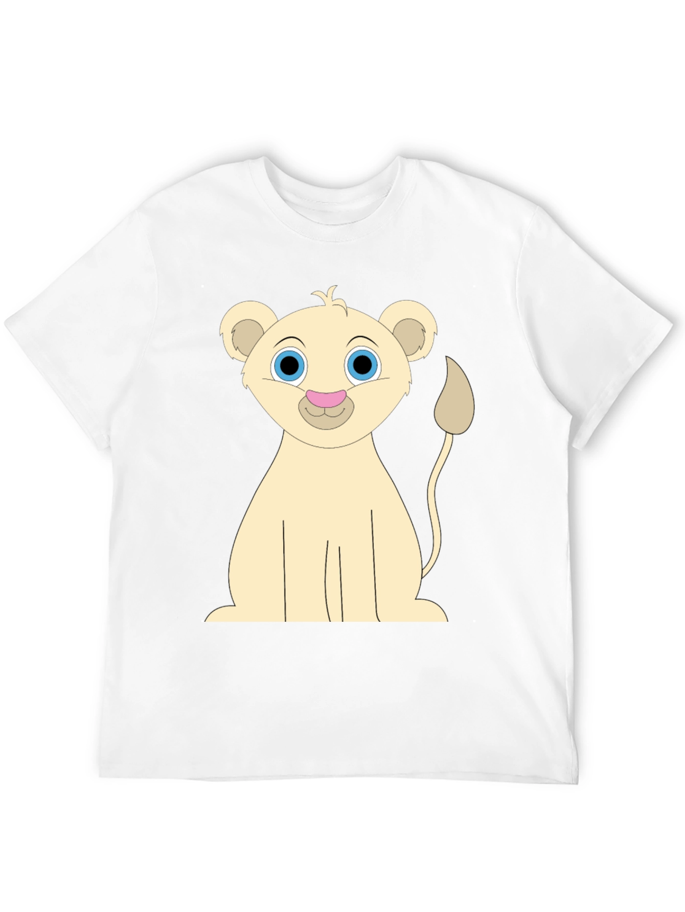 Black Cute Cartoon Lion Black T-Shirt view 12