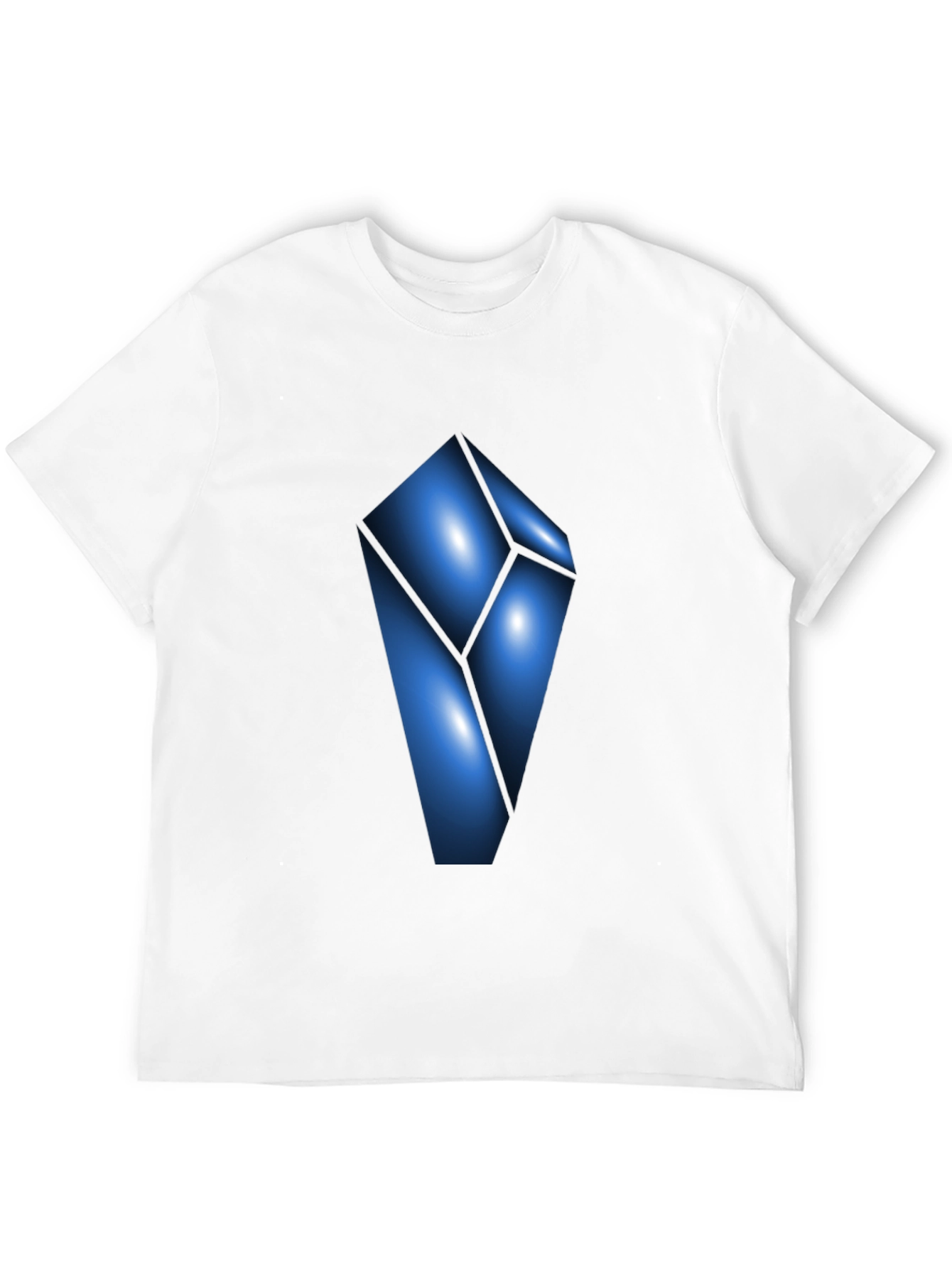 Black Abstract Blue Crystal Graphic T-Shirt - Modern Design view 12