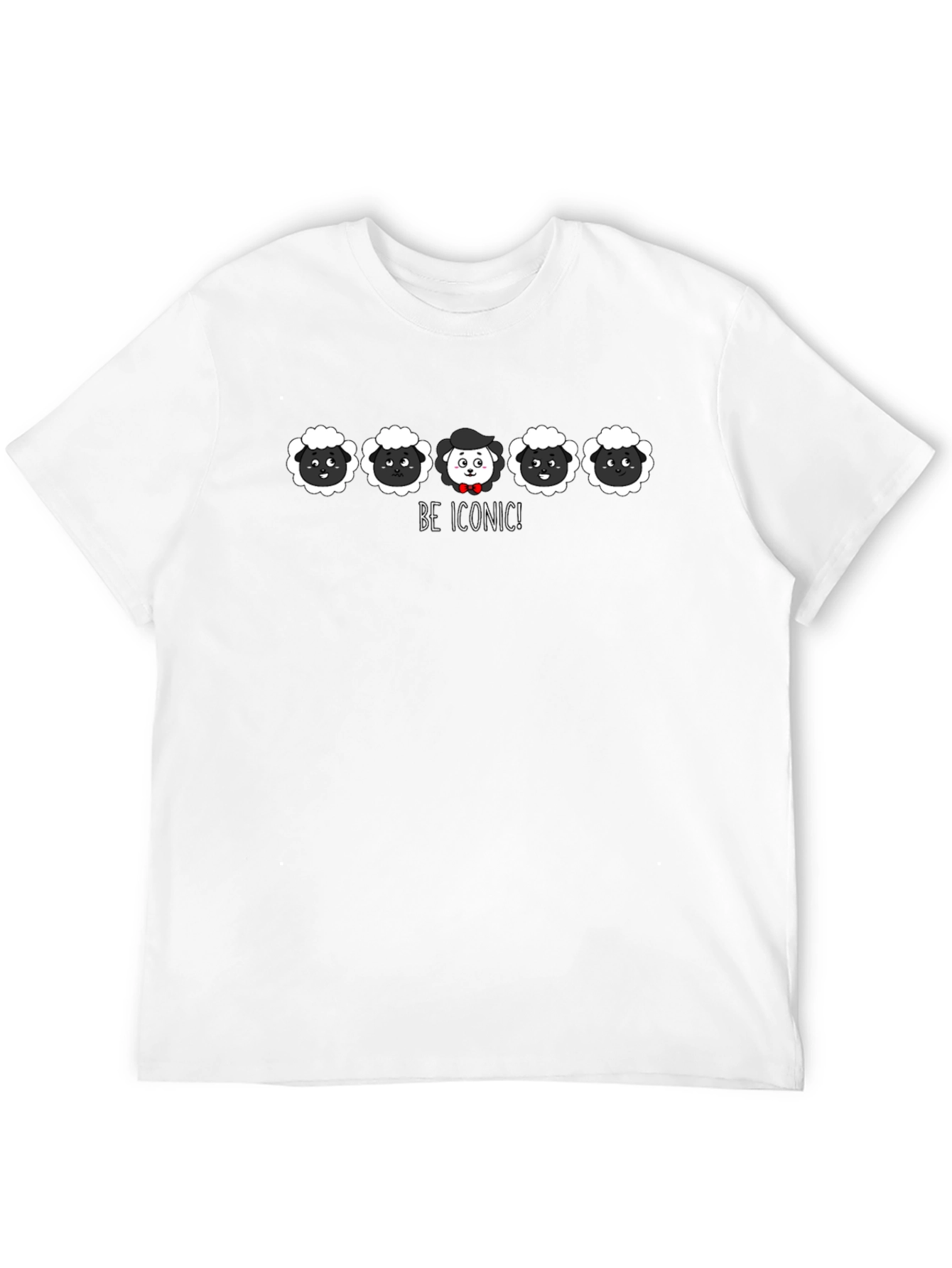 Black Be Iconic Sheep T-Shirt - Stand Out From The Crowd! view 12