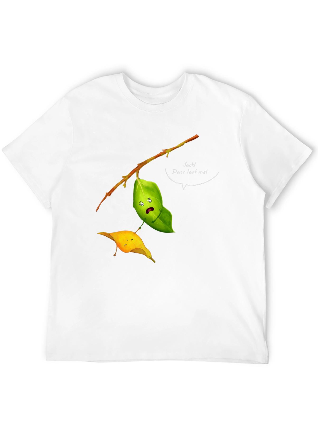 Black Funny Leaf Humor T-Shirt - Jack! Don't Leaf Me view 12
