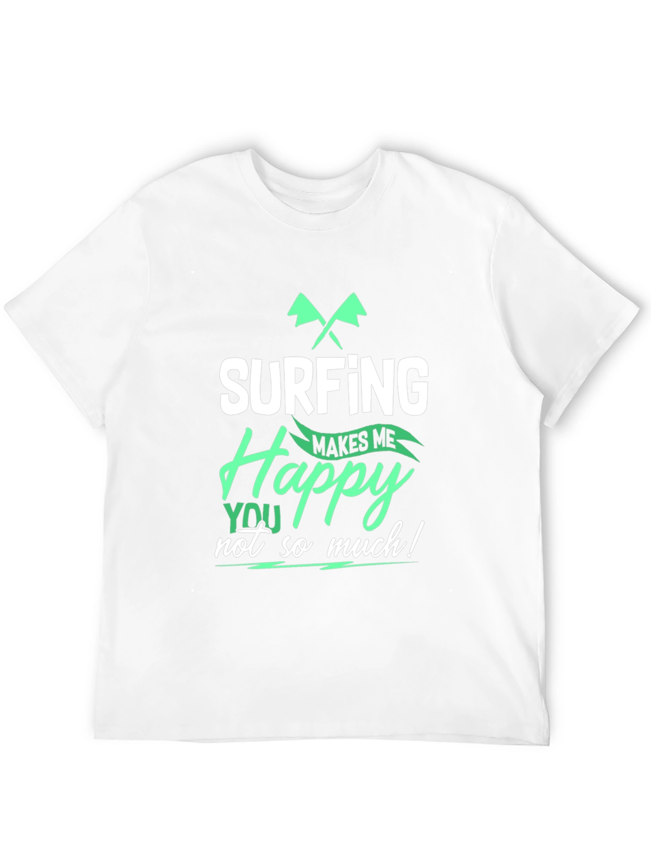 Black Surfing Makes Me Happy T-Shirt - Black view 12