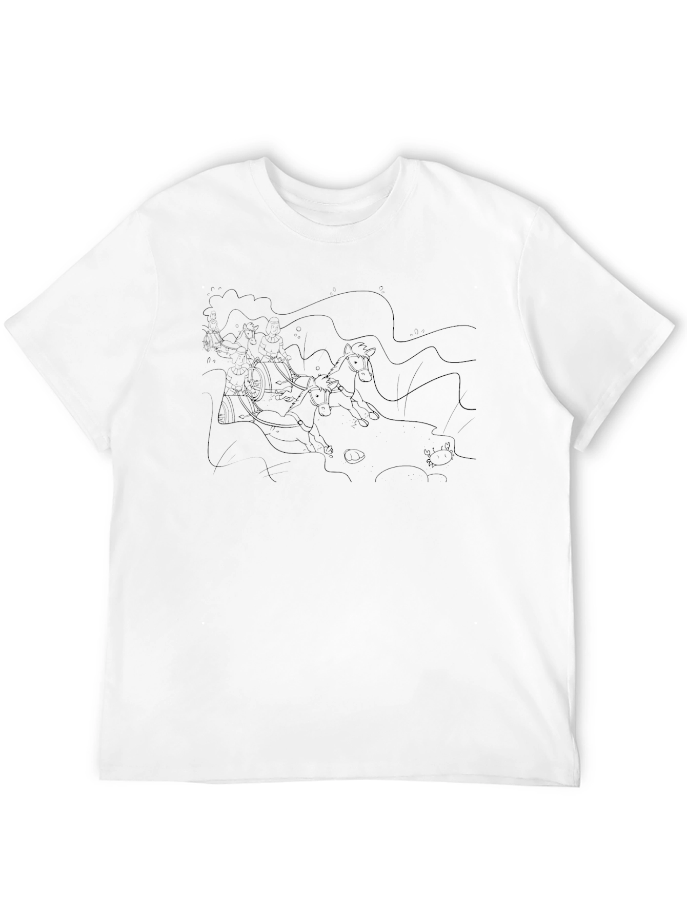 Black Men's Black Graphic Tee - Artistic Line Art Design view 12
