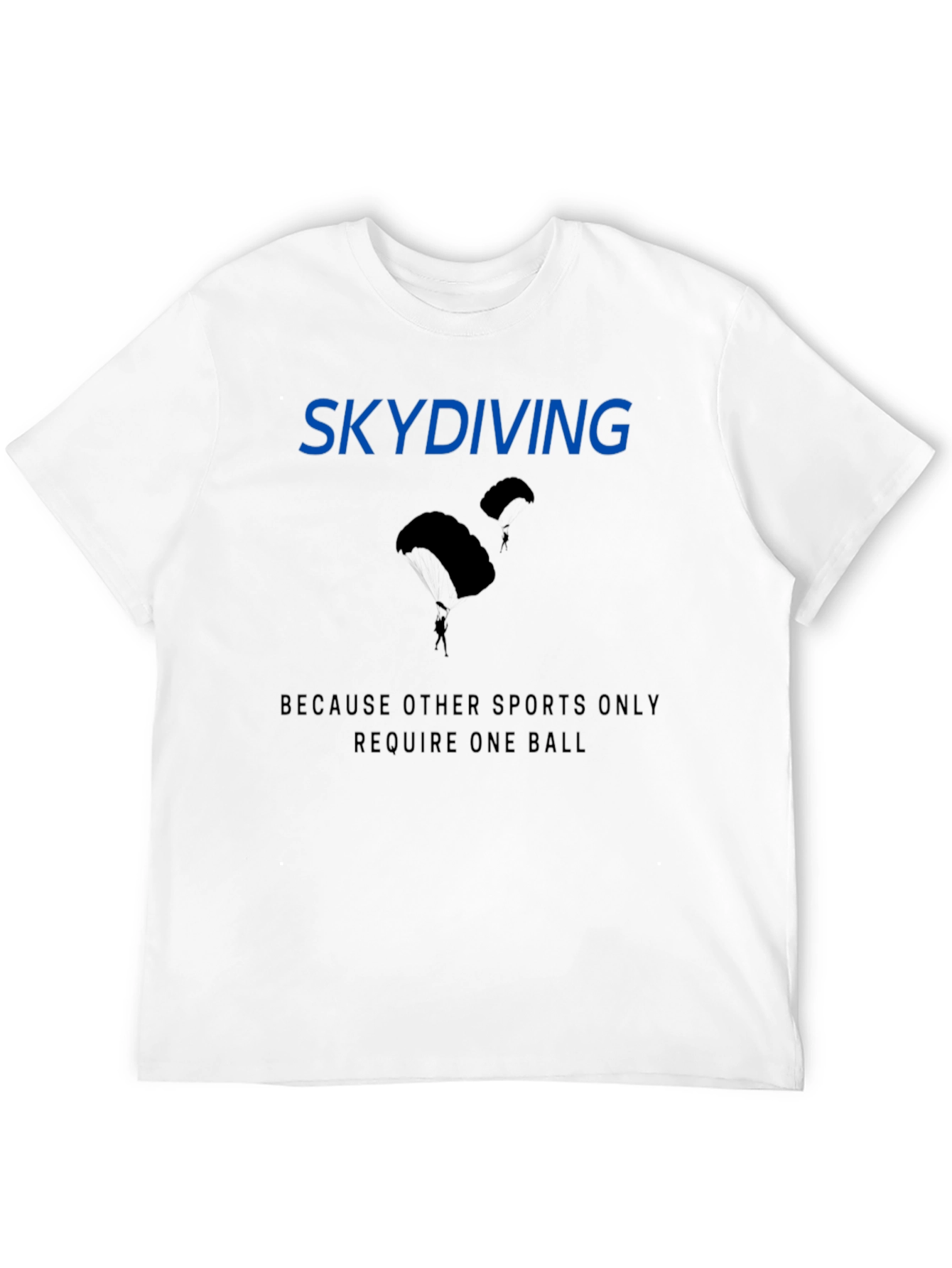 Black Skydiving Funny Graphic T-Shirt - Black view 12