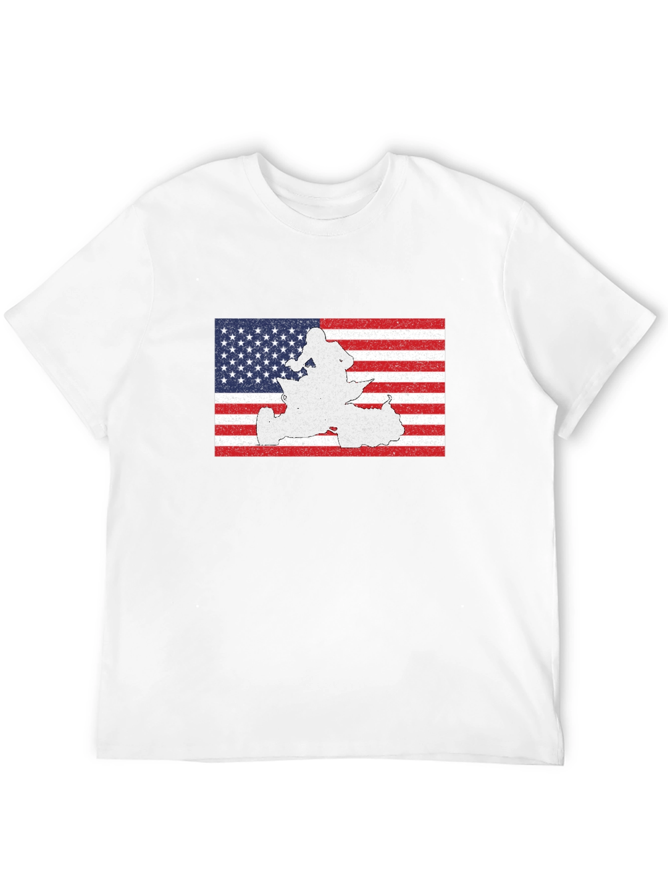American Flag Snowmobile Graphic T-Shirt - 12