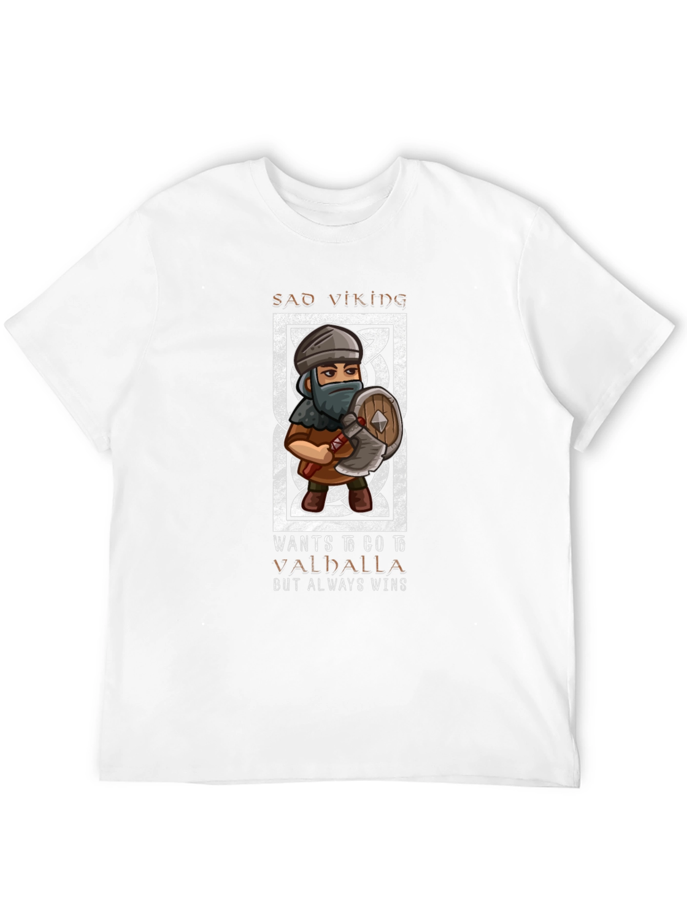Black Sad Viking Valhalla Men's Graphic Tee view 12