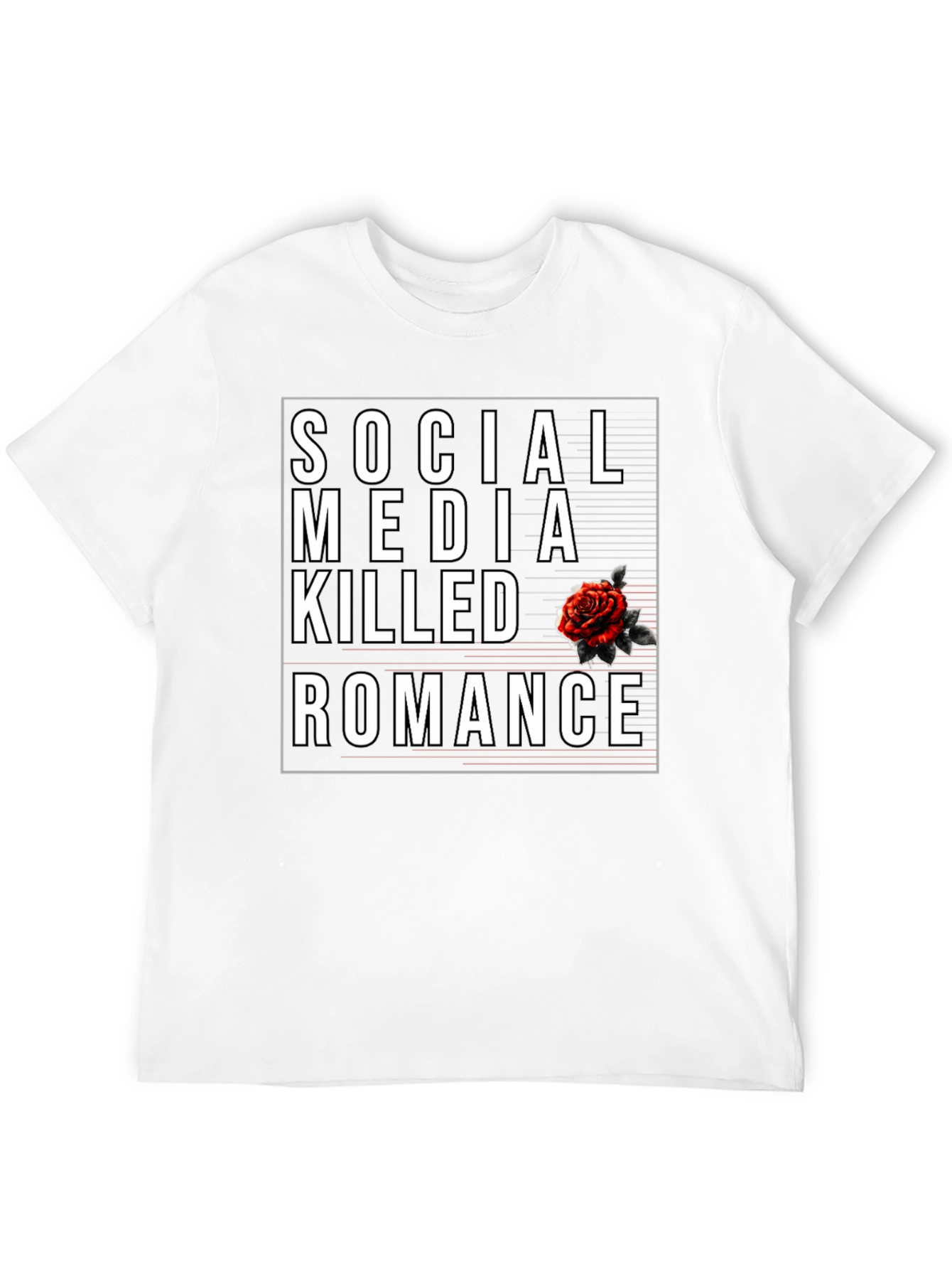 Black Social Media Killed Romance Black Graphic Tee view 12