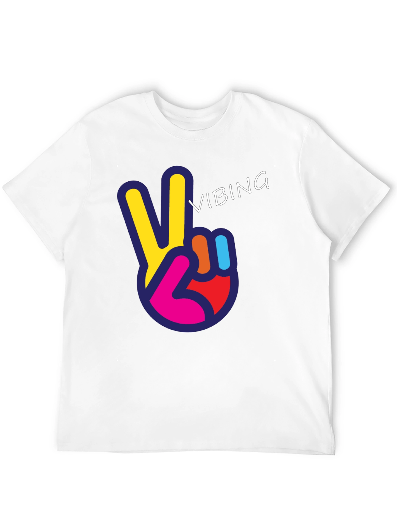 Black Vibing Peace Sign Graphic Tee view 12