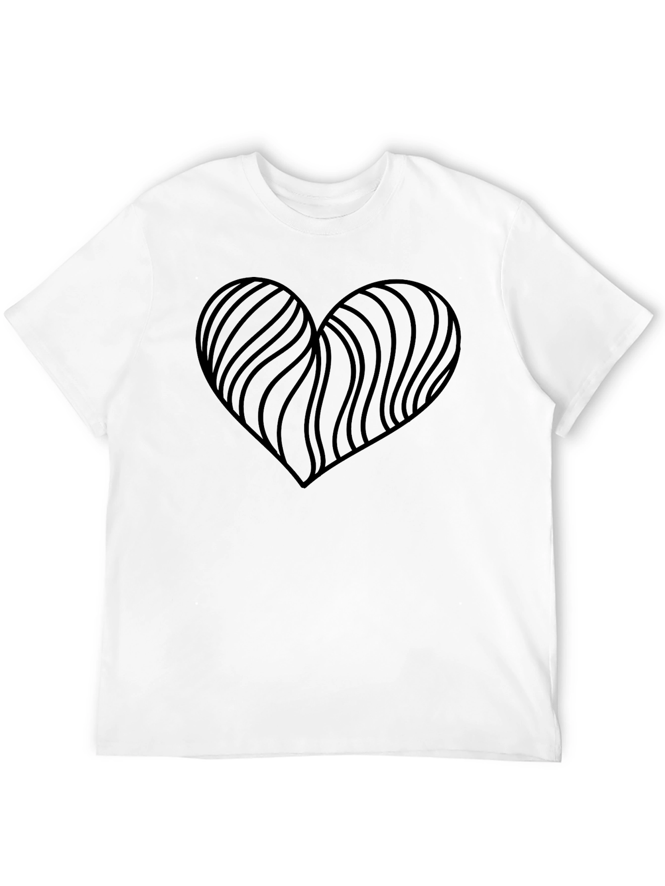 Black Heart Wave Graphic Tee - Stylish Men's Black T-Shirt view 12
