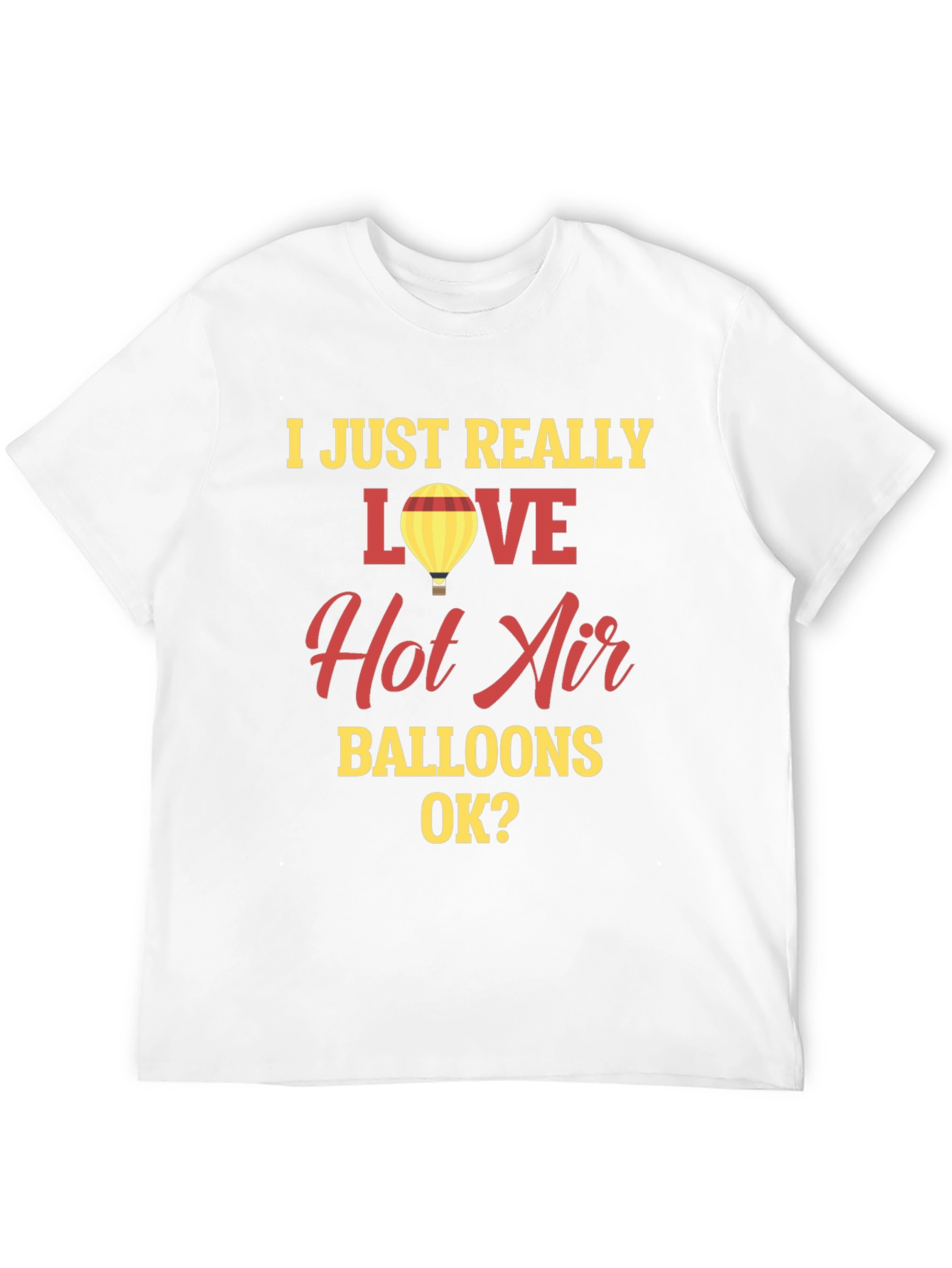 Black I Love Hot Air Balloons Graphic Tee Shirt view 12