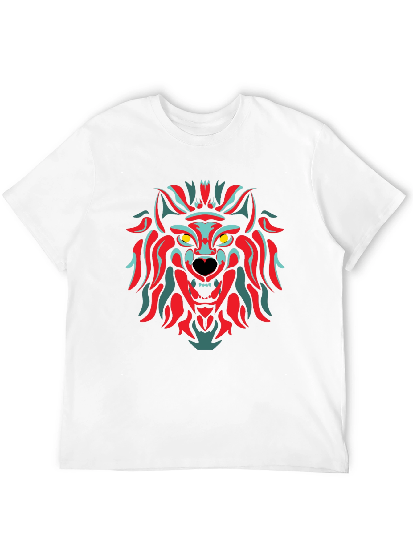 Black Bold Wolf Graphic Tee - Stylish Men's Black T-Shirt view 12