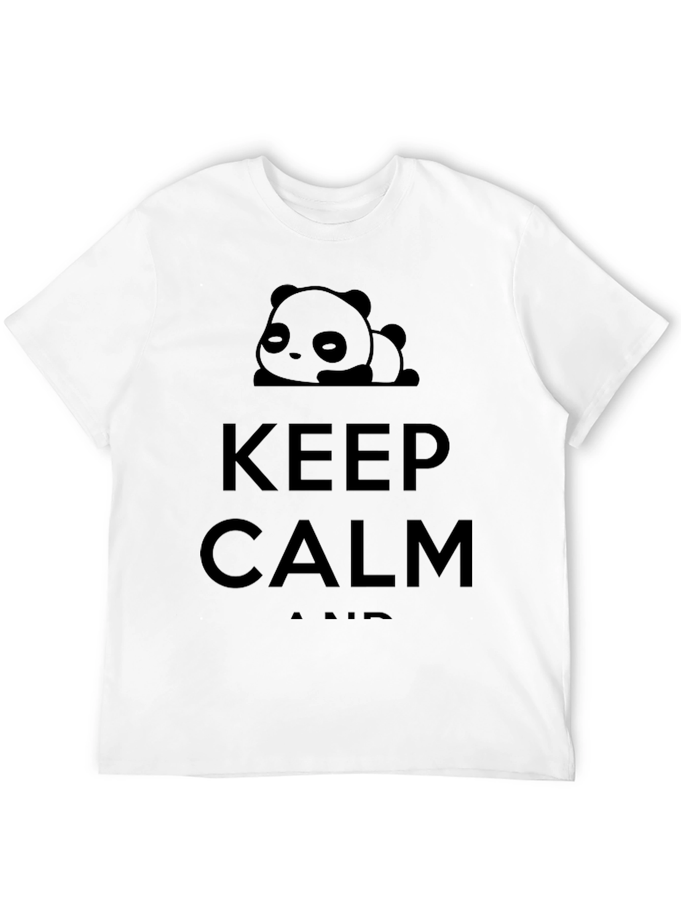 Black Keep Calm Panda T-Shirt - Black Cotton view 12
